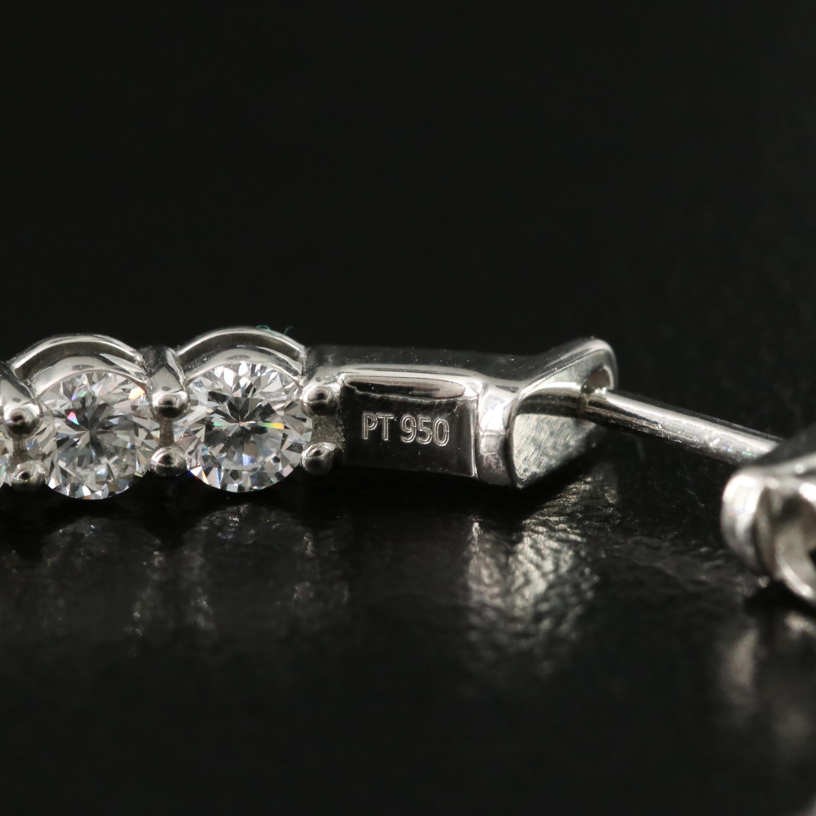 Platinum 5.36 CTW Lab Grown Diamond Inside Out Hoop Earrings