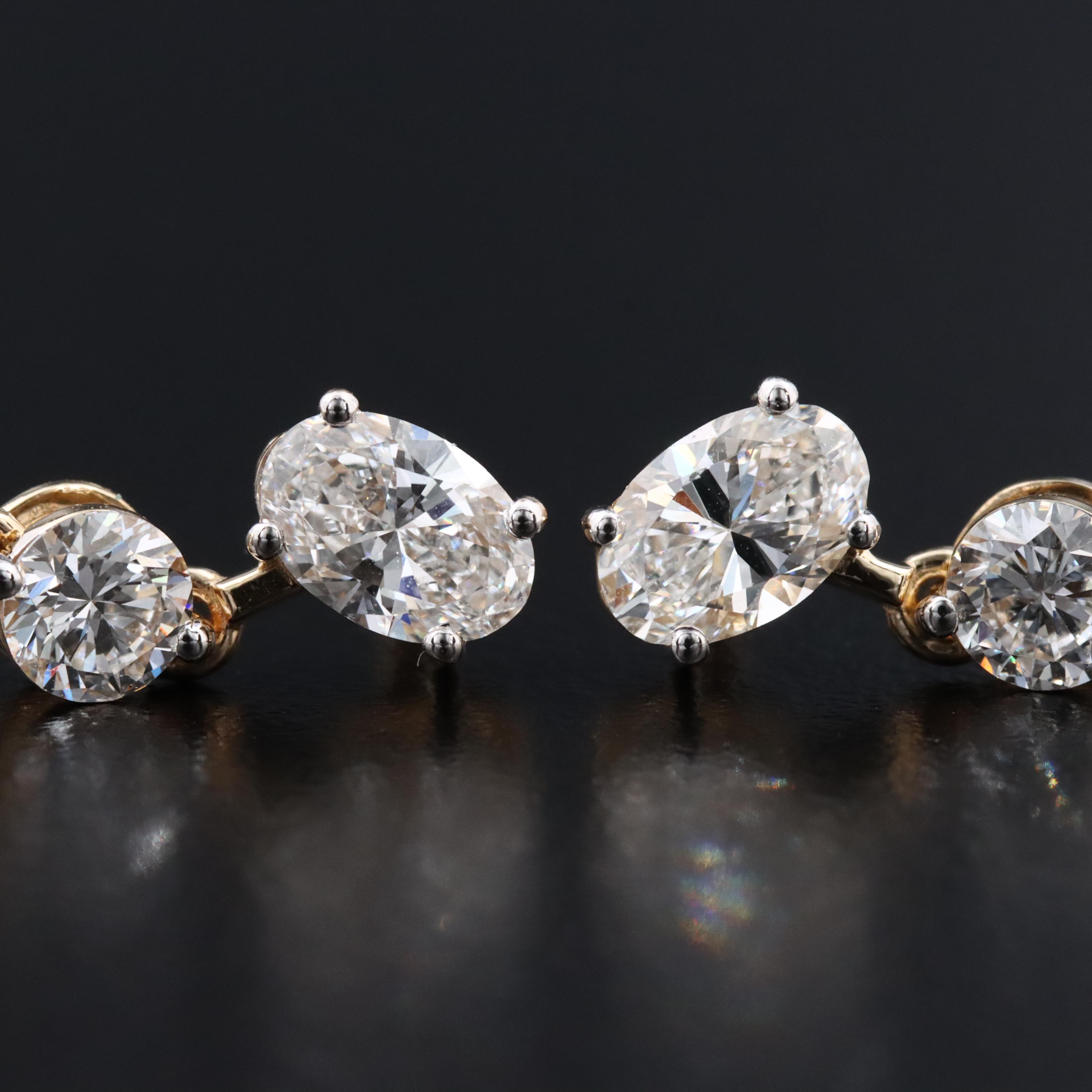 14K 5.18 CTW Lab Grown Diamond Earrings