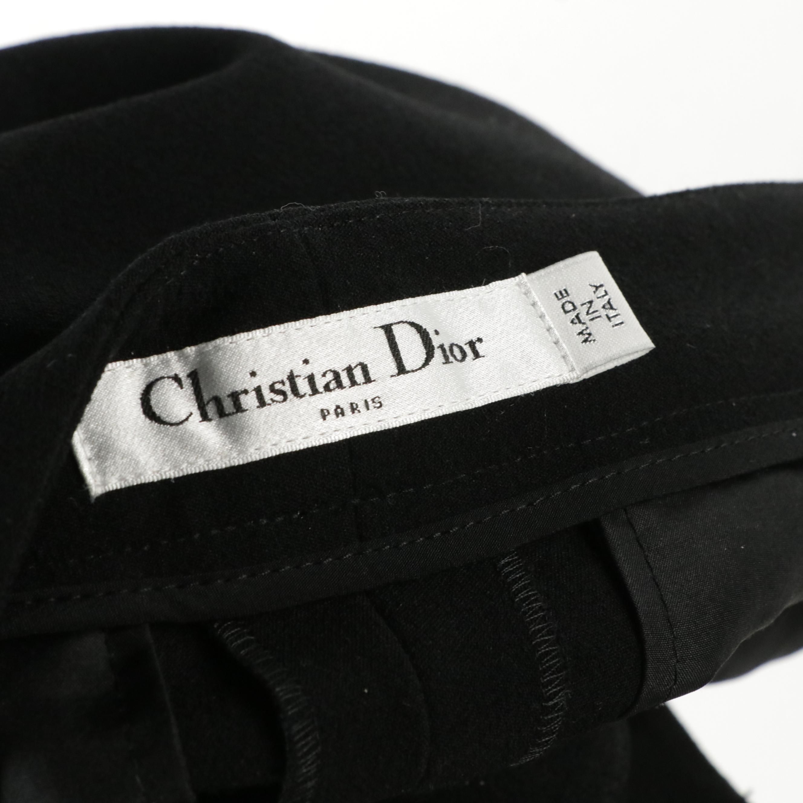 Christian Dior Slim Fit Pants in Black Wool Blend