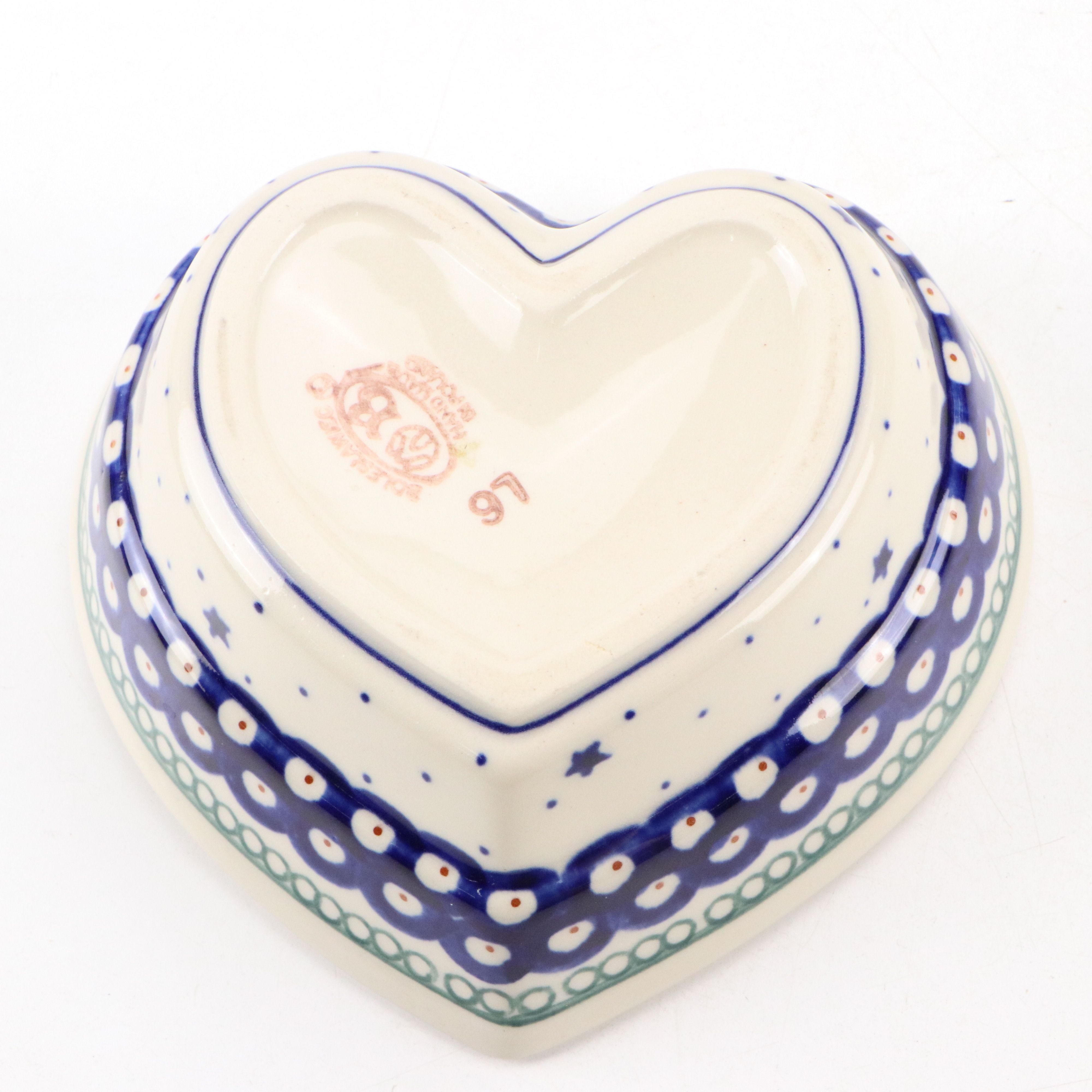 Boleslawiec Ceramic Christmas Serving Tray and Heart Bowl