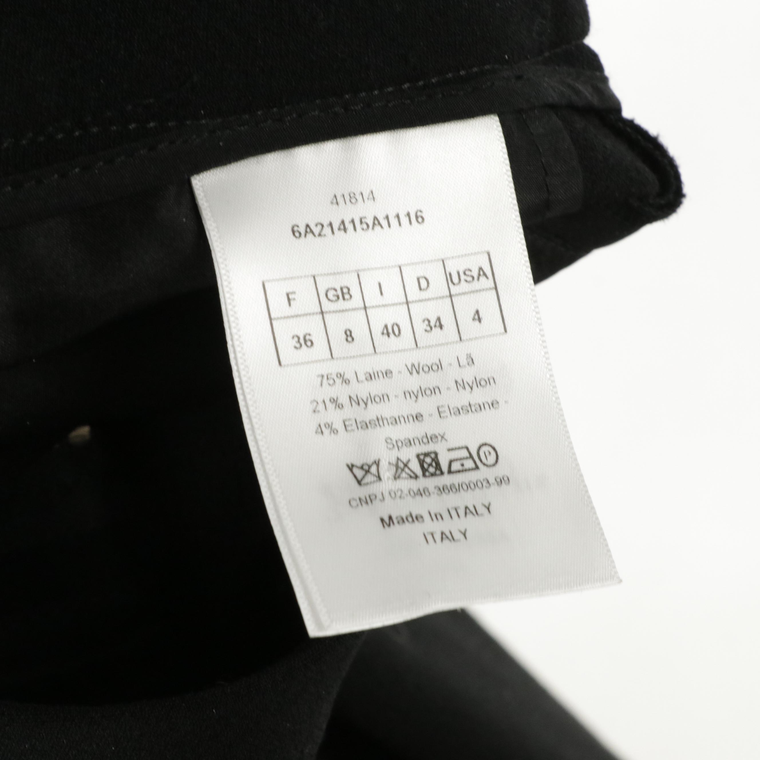 Christian Dior Slim Fit Pants in Black Wool Blend