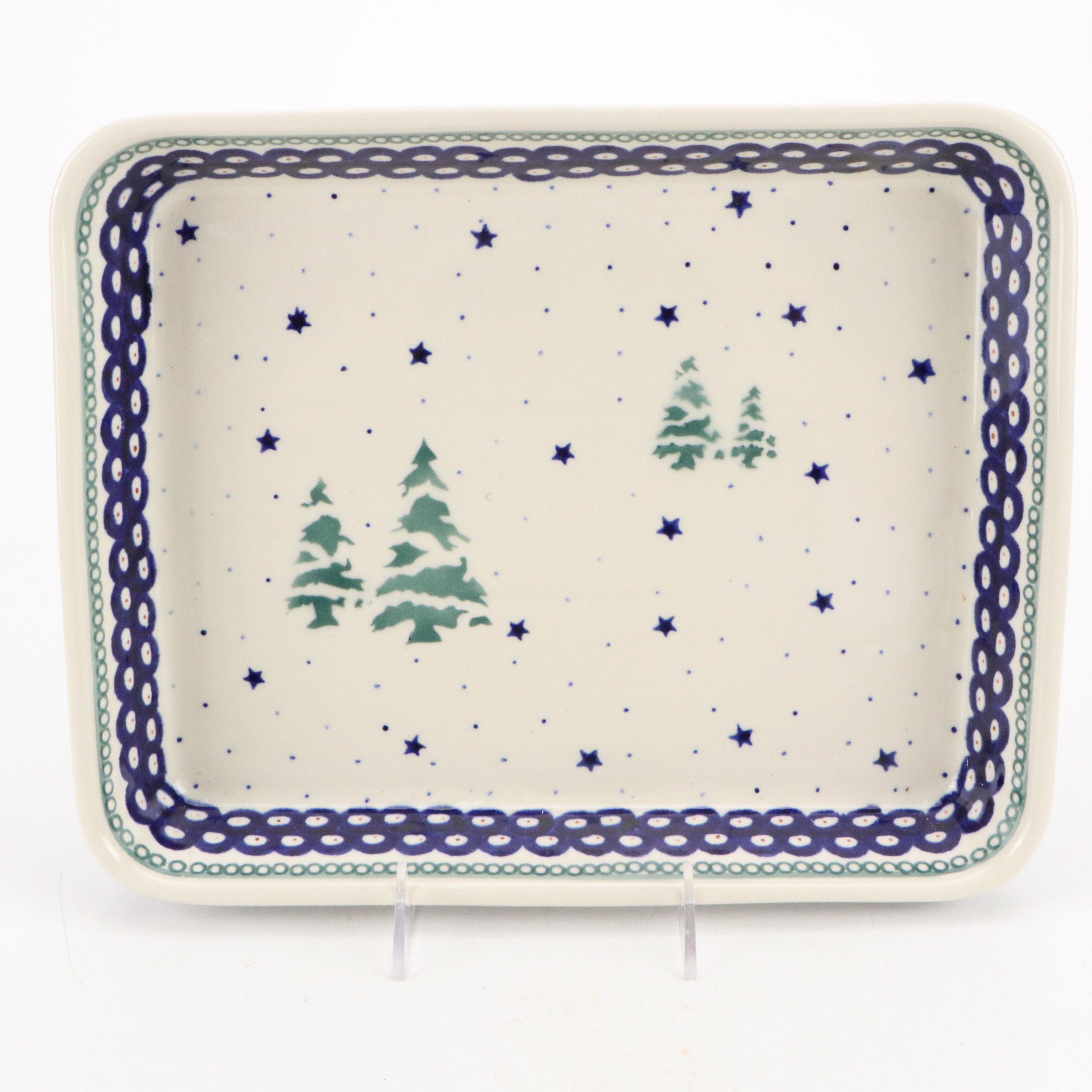 Boleslawiec Ceramic Christmas Serving Tray and Heart Bowl
