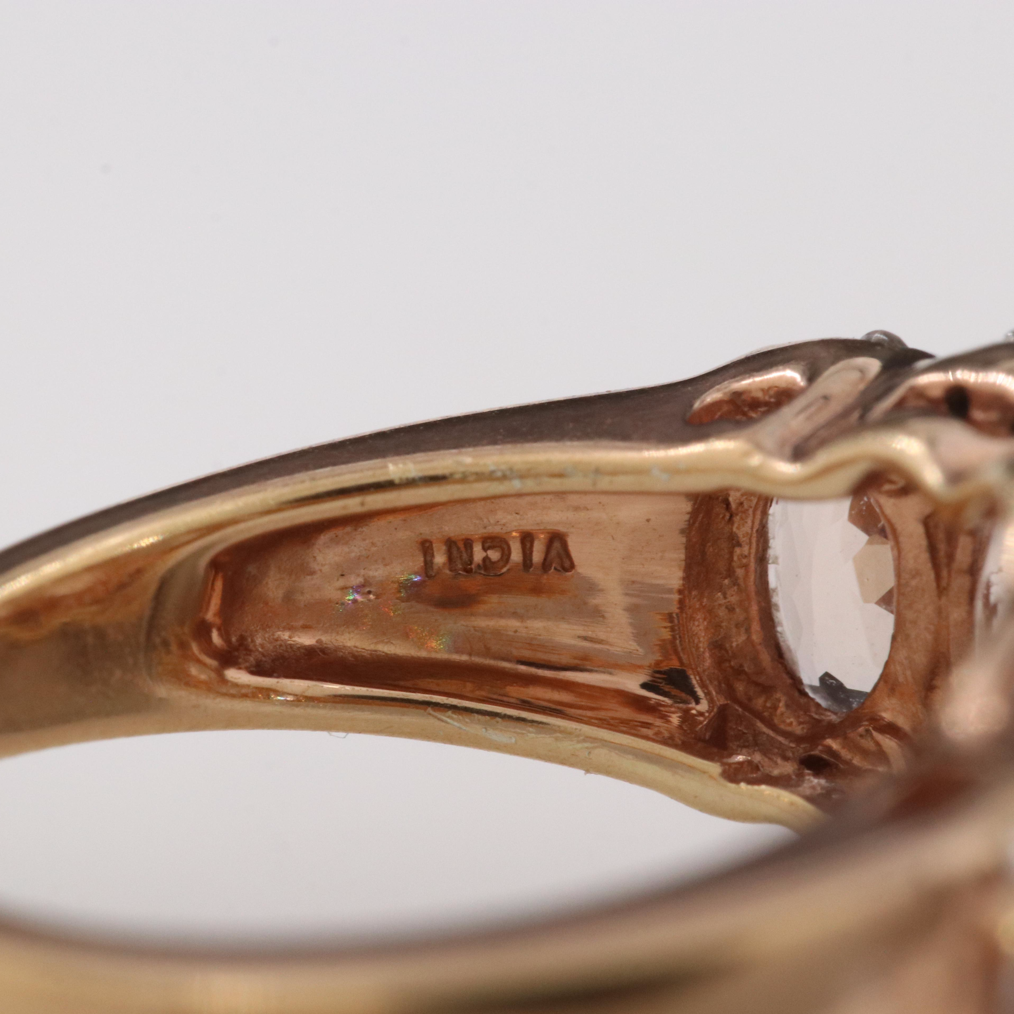 Sterling Morganite and Sapphire Ring