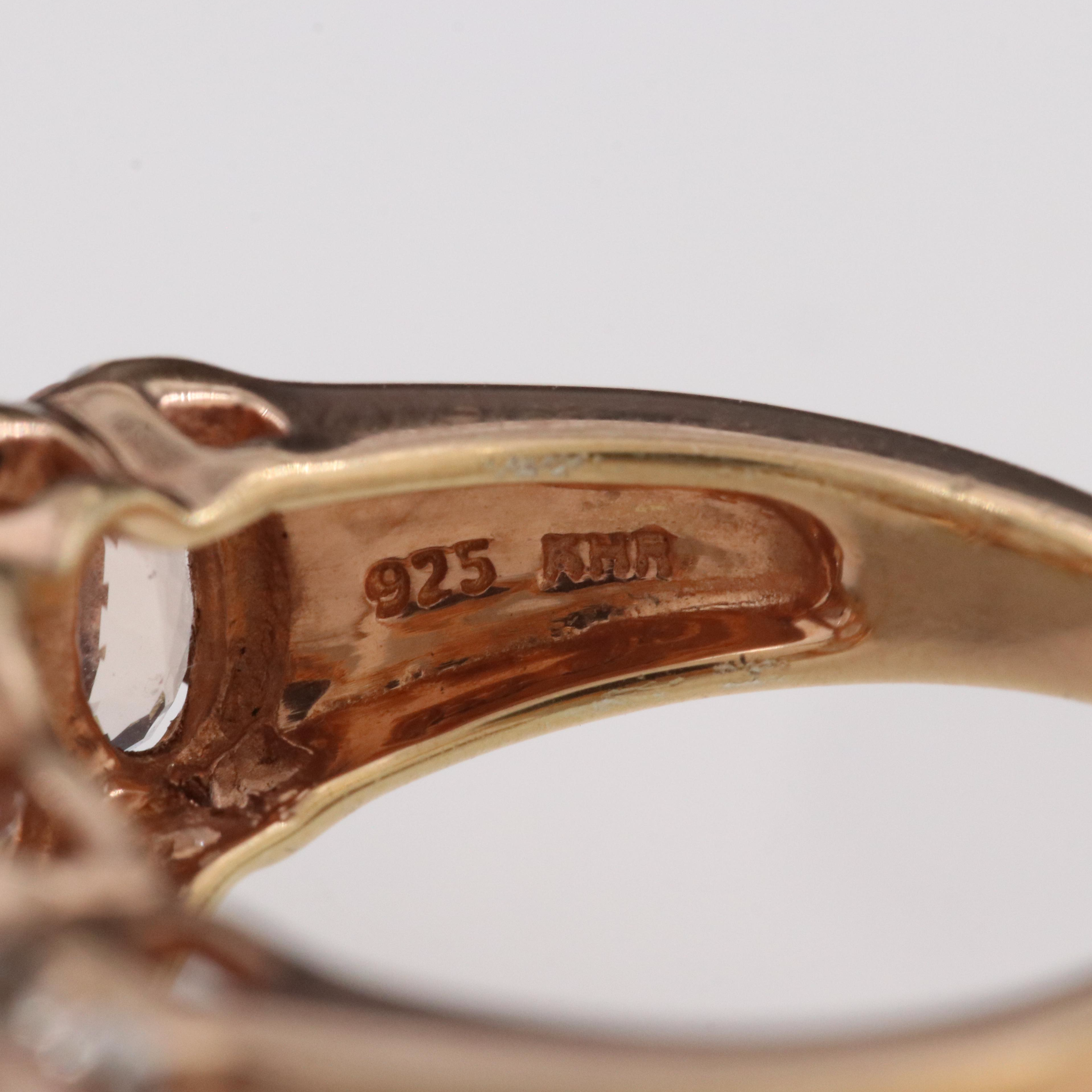 Sterling Morganite and Sapphire Ring