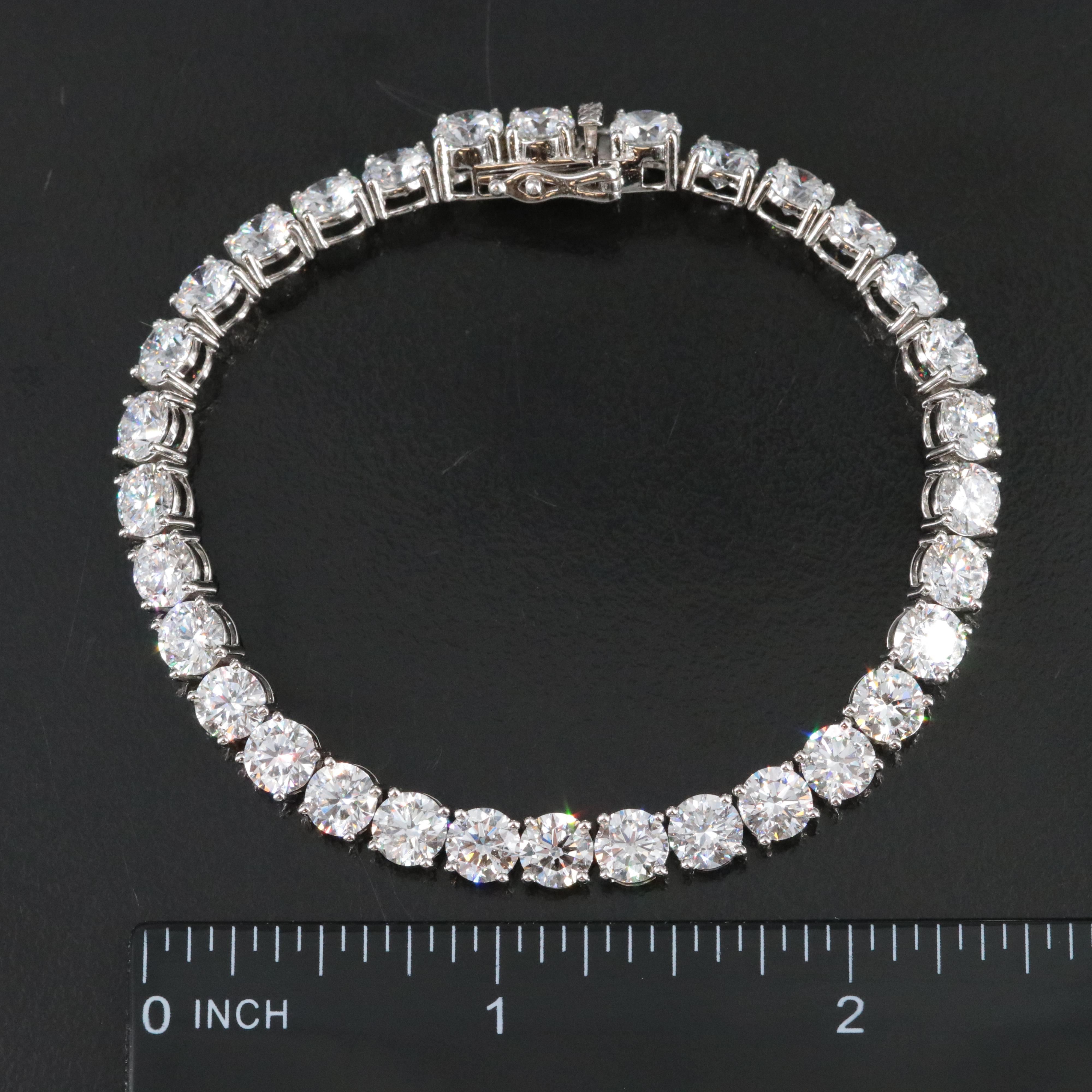 Platinum 18.65 CTW Lab Grown Diamond Line Bracelet