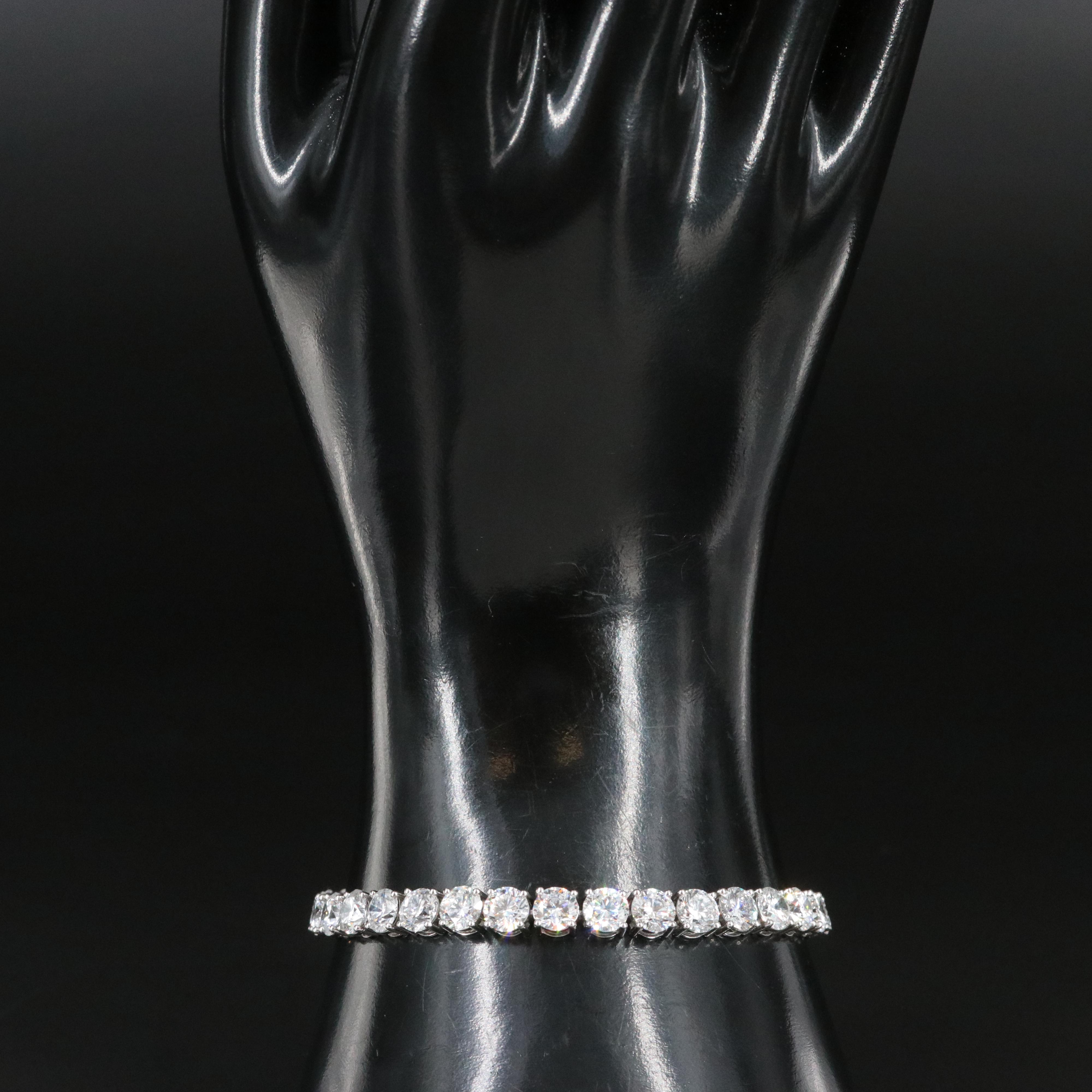 Platinum 18.65 CTW Lab Grown Diamond Line Bracelet