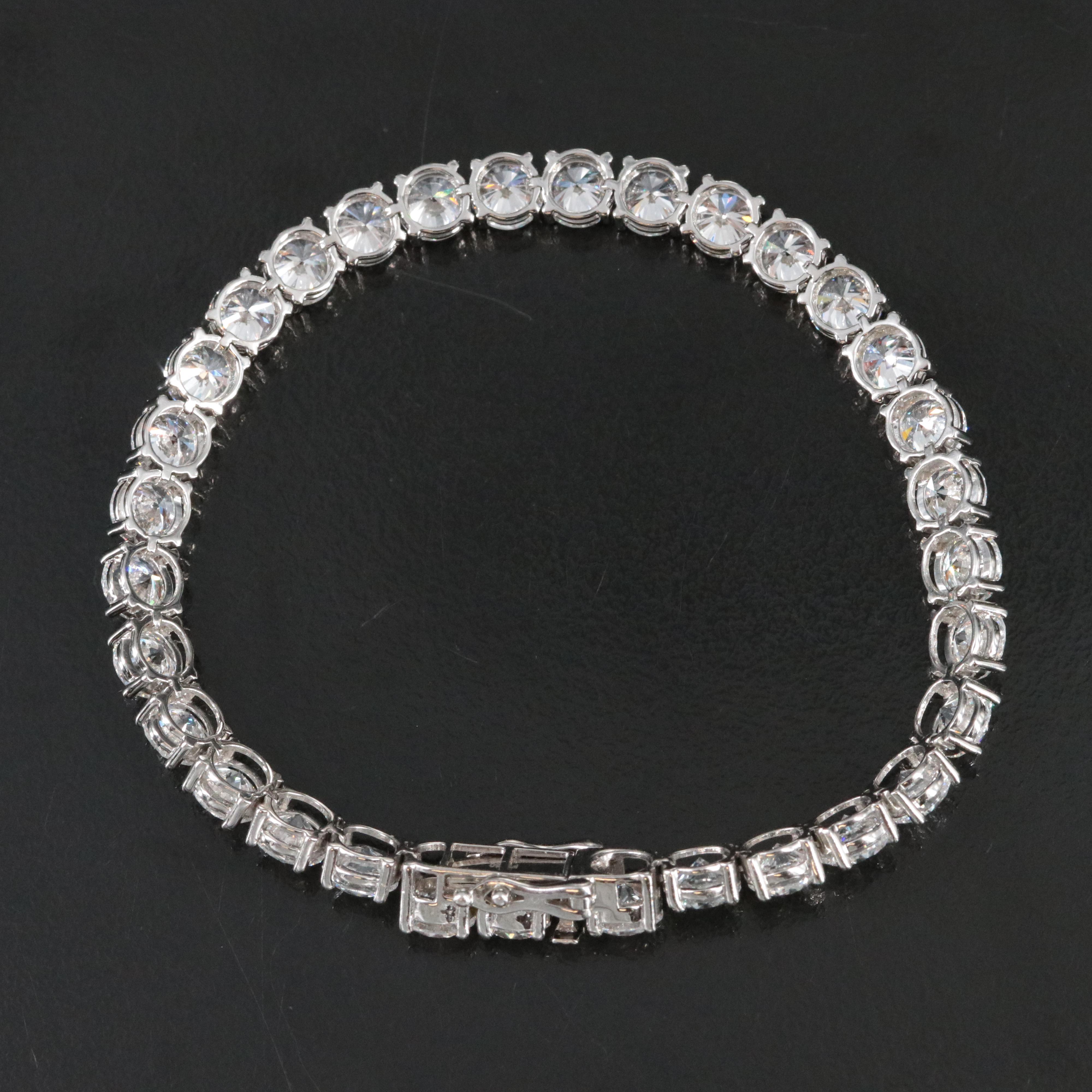 Platinum 18.65 CTW Lab Grown Diamond Line Bracelet
