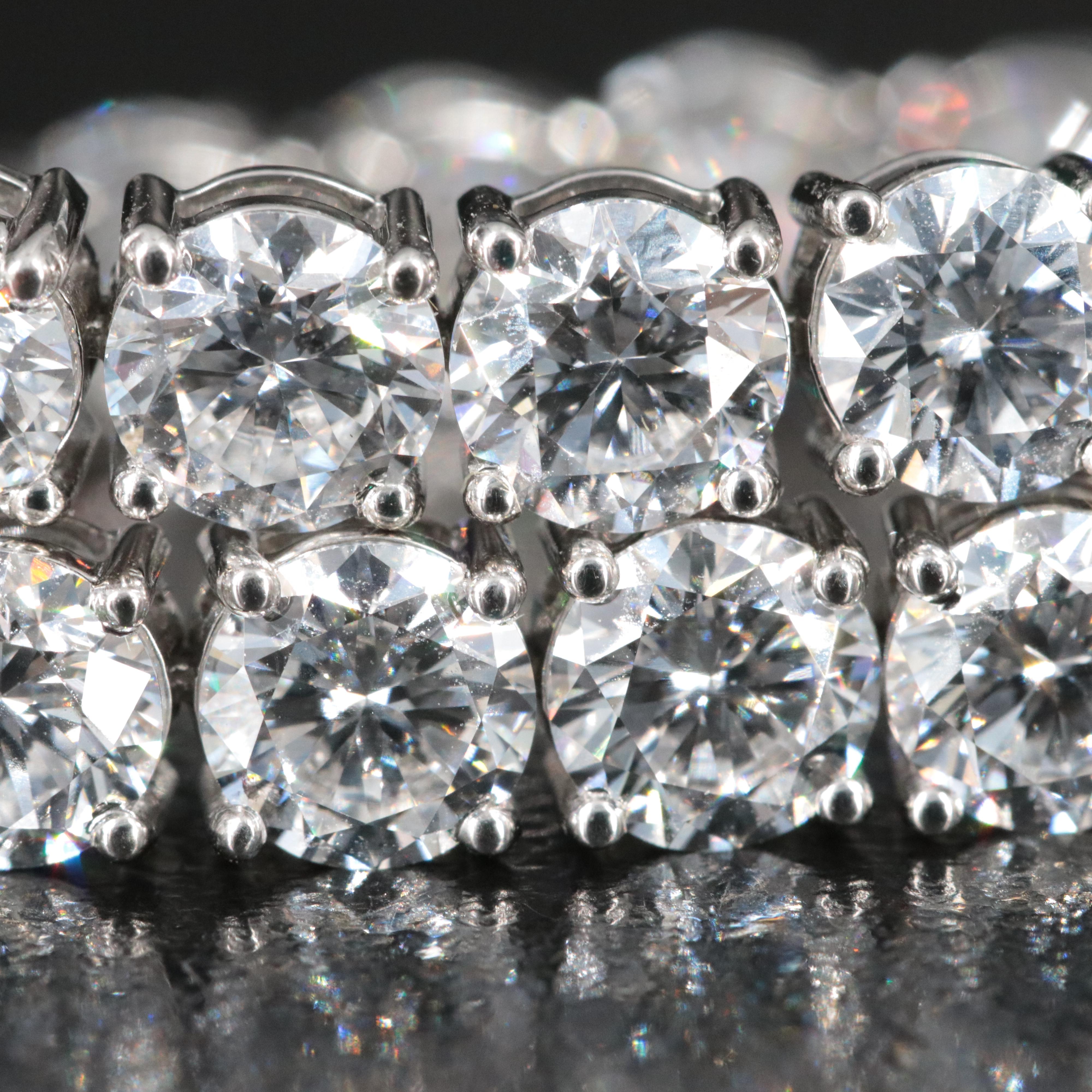 Platinum 18.65 CTW Lab Grown Diamond Line Bracelet