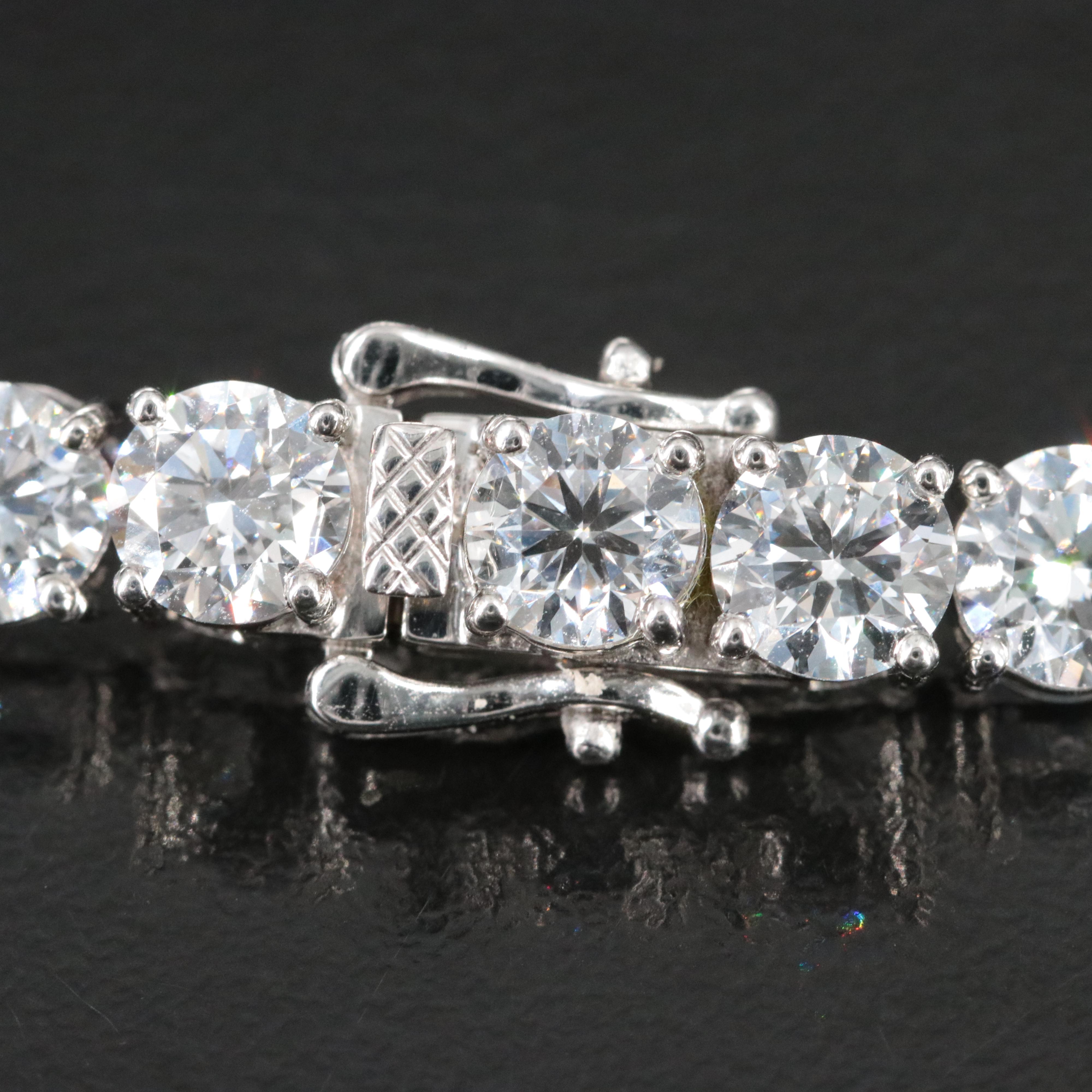 Platinum 18.65 CTW Lab Grown Diamond Line Bracelet