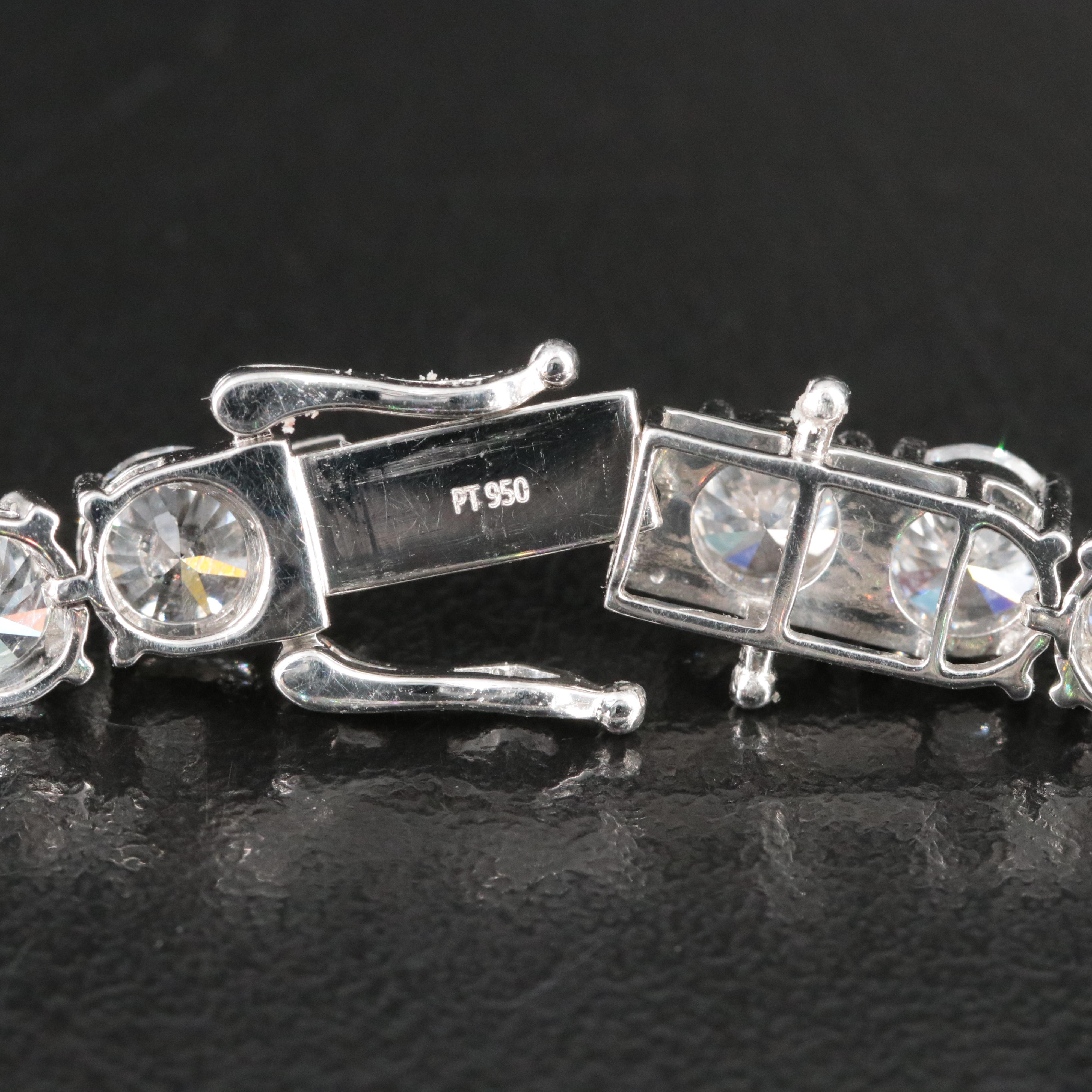 Platinum 18.65 CTW Lab Grown Diamond Line Bracelet