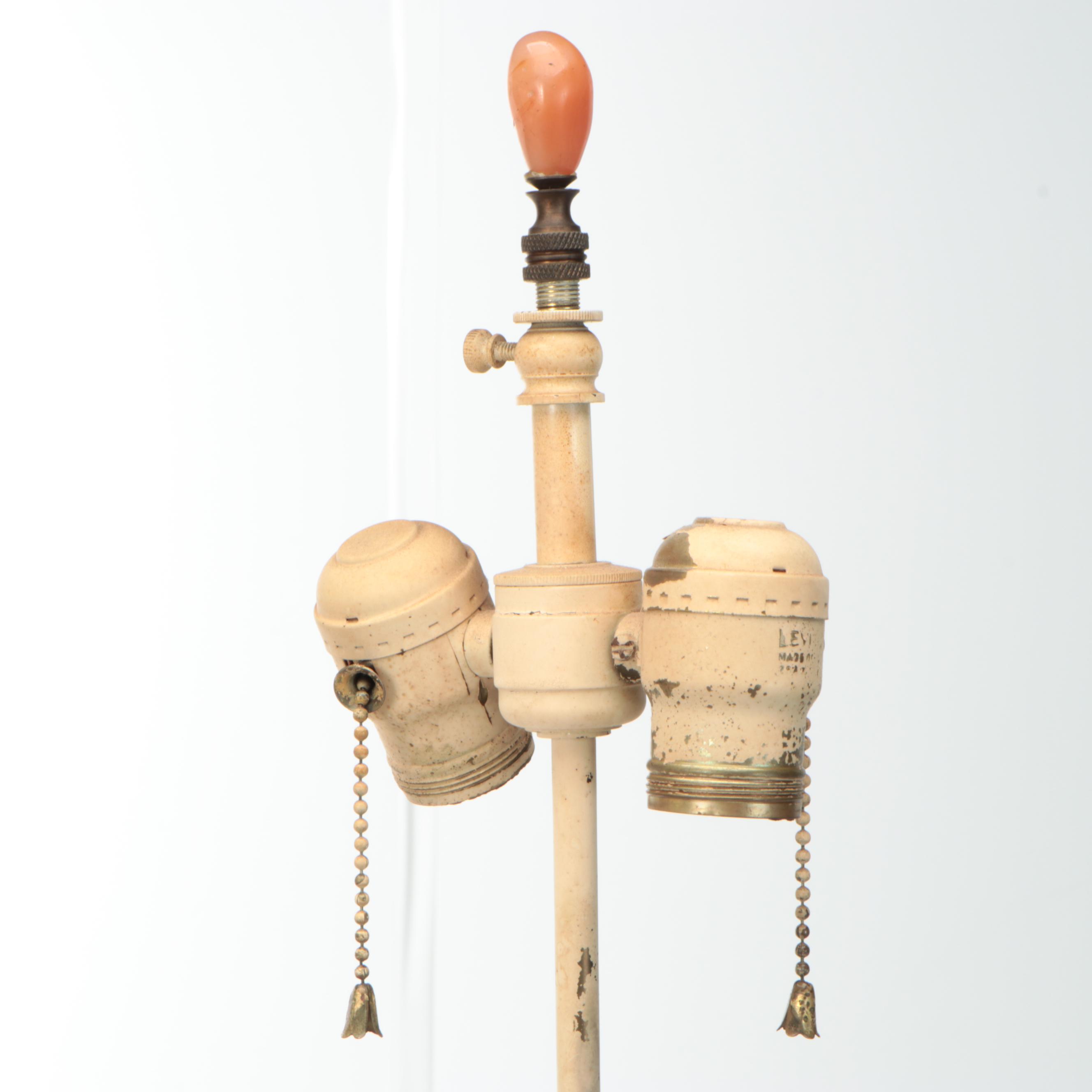 Staffordshire Queen Victoria & Edward VII Figural Lamps, Plain and Pleat Shades