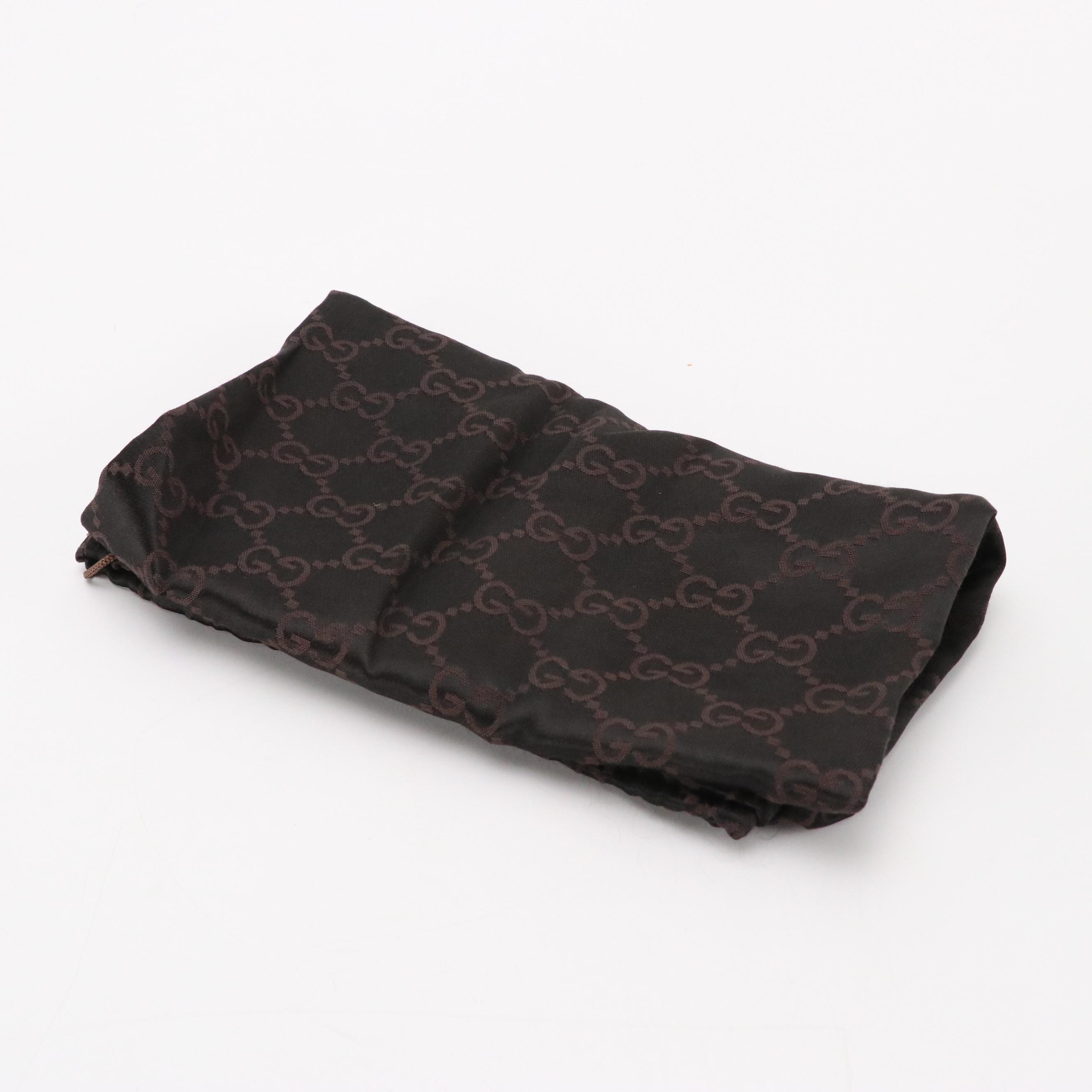 Gucci Punch Tote in Black GG Canvas and Leather Trim