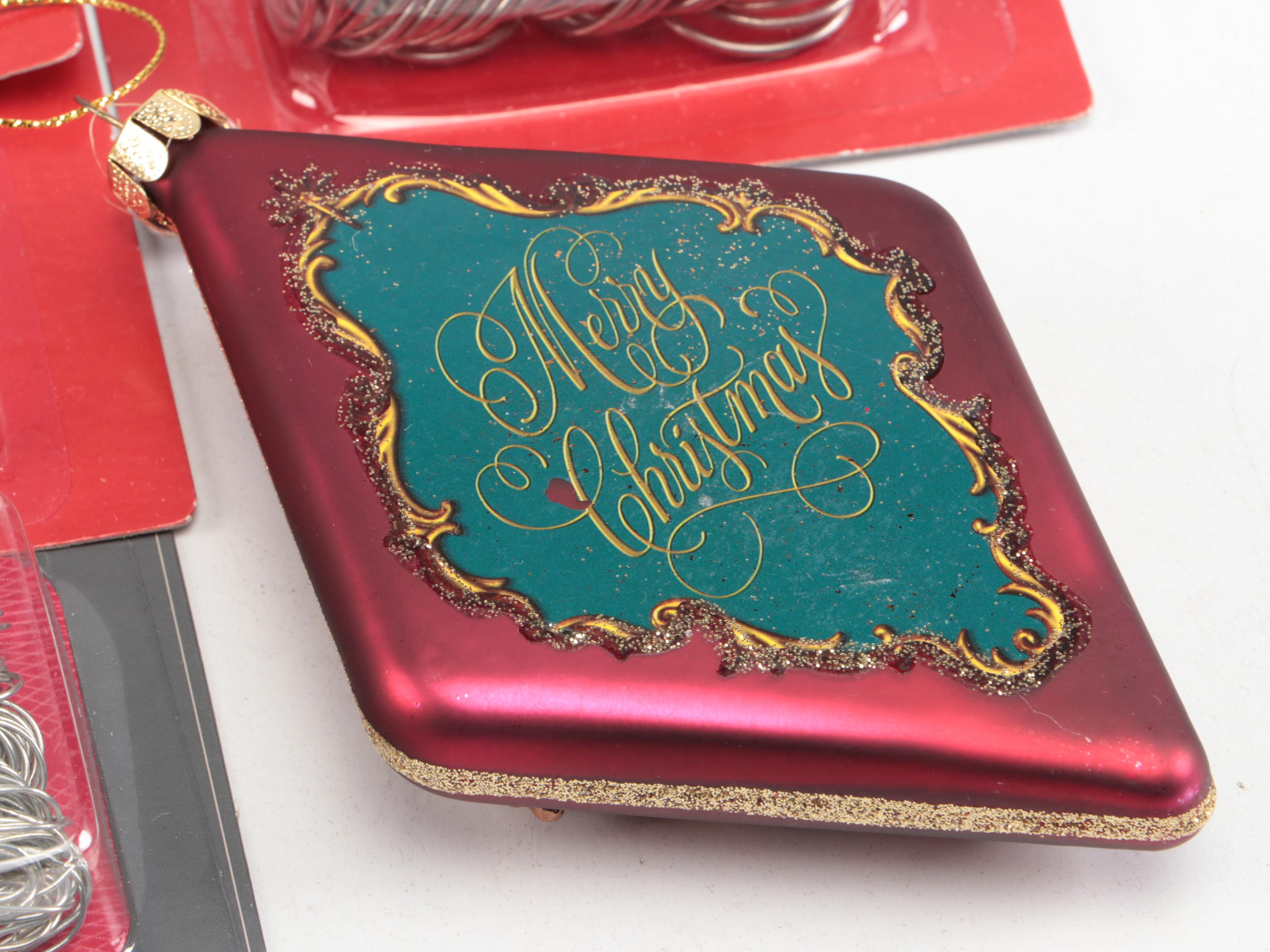 Lefton Nativity Set with Restoration Hardware Felt Animal Ornaments and Hooks