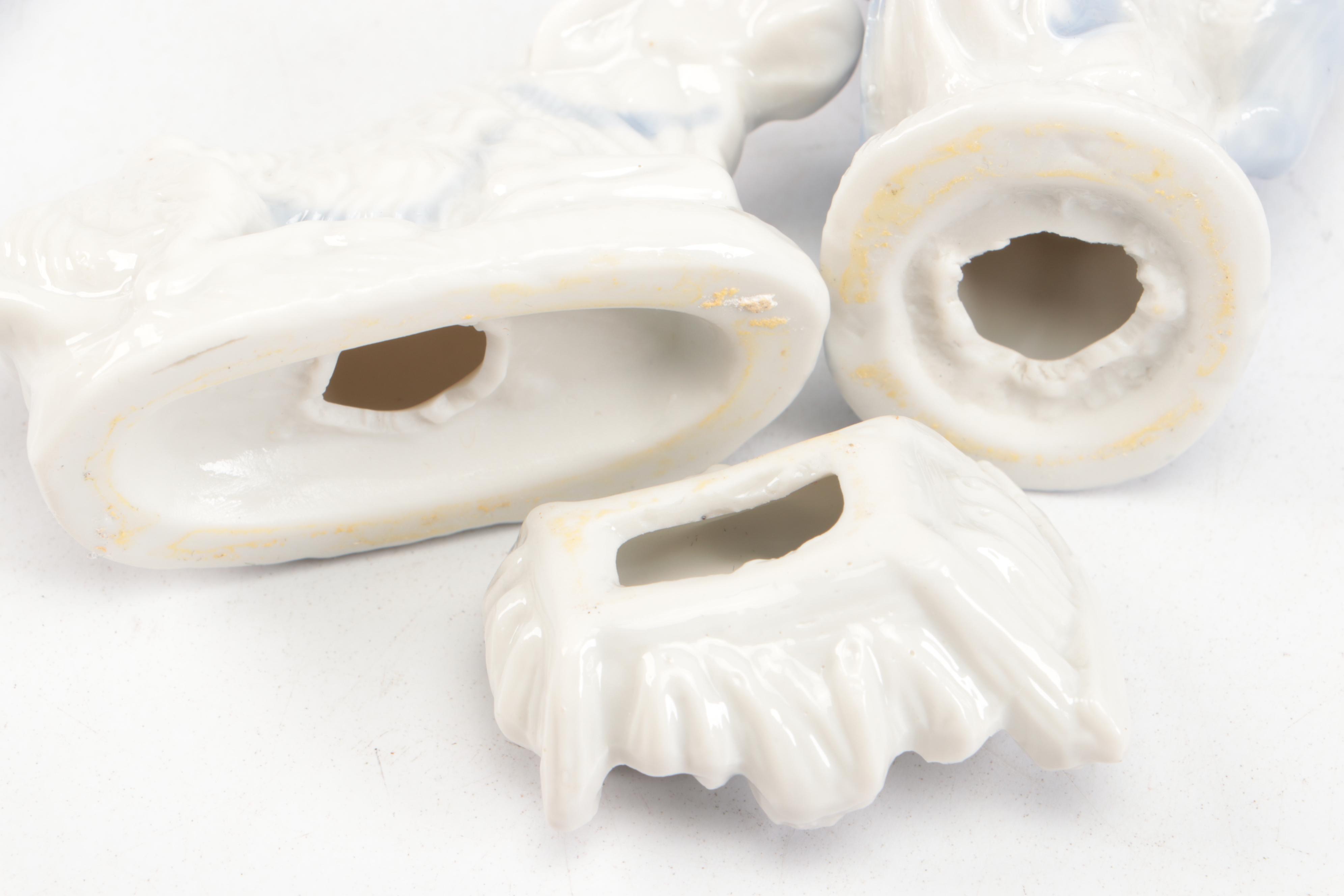 Lefton Nativity Set with Restoration Hardware Felt Animal Ornaments and Hooks