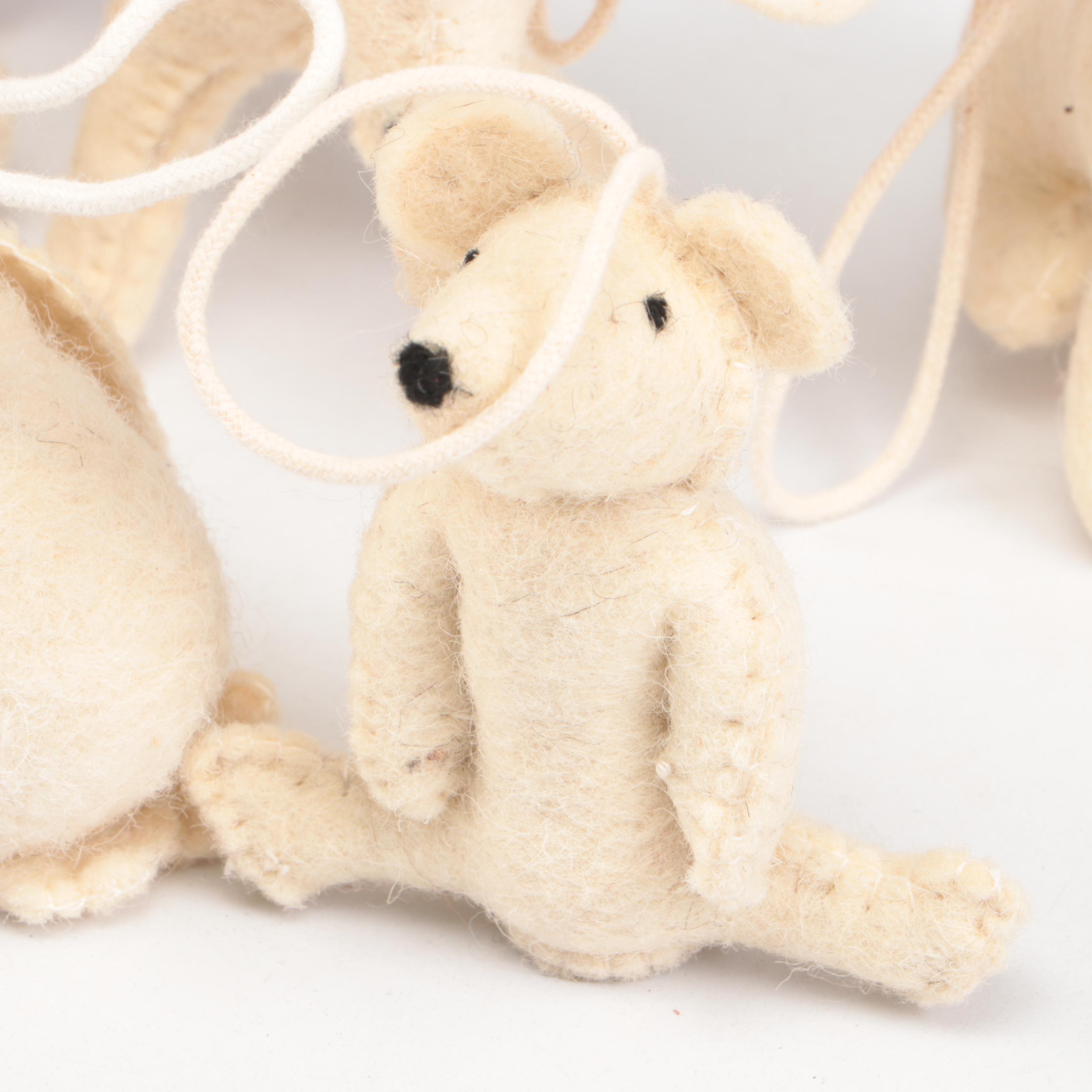 Lefton Nativity Set with Restoration Hardware Felt Animal Ornaments and Hooks