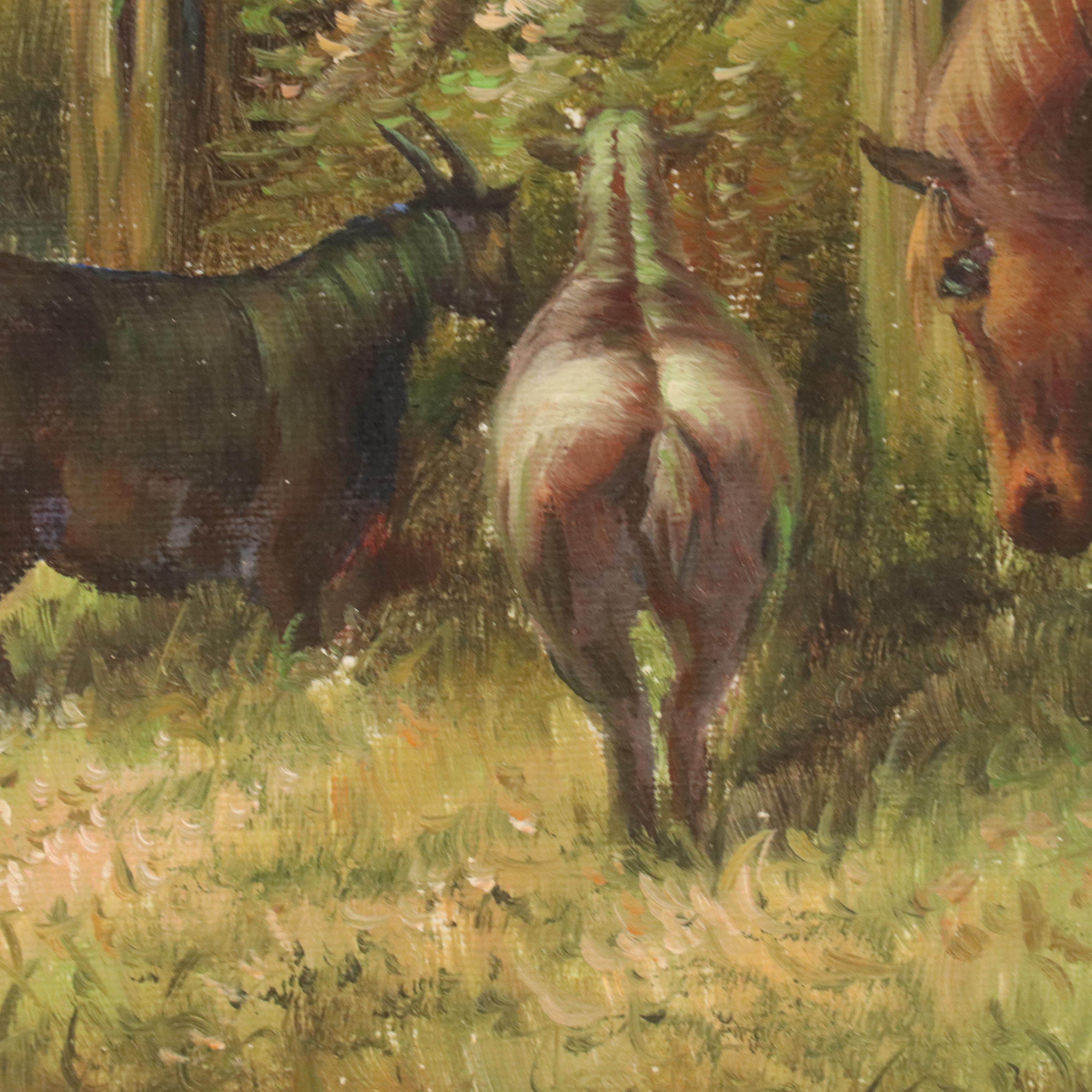 Farmyard Genre Oil Painting After John Frederick Herring Jr.