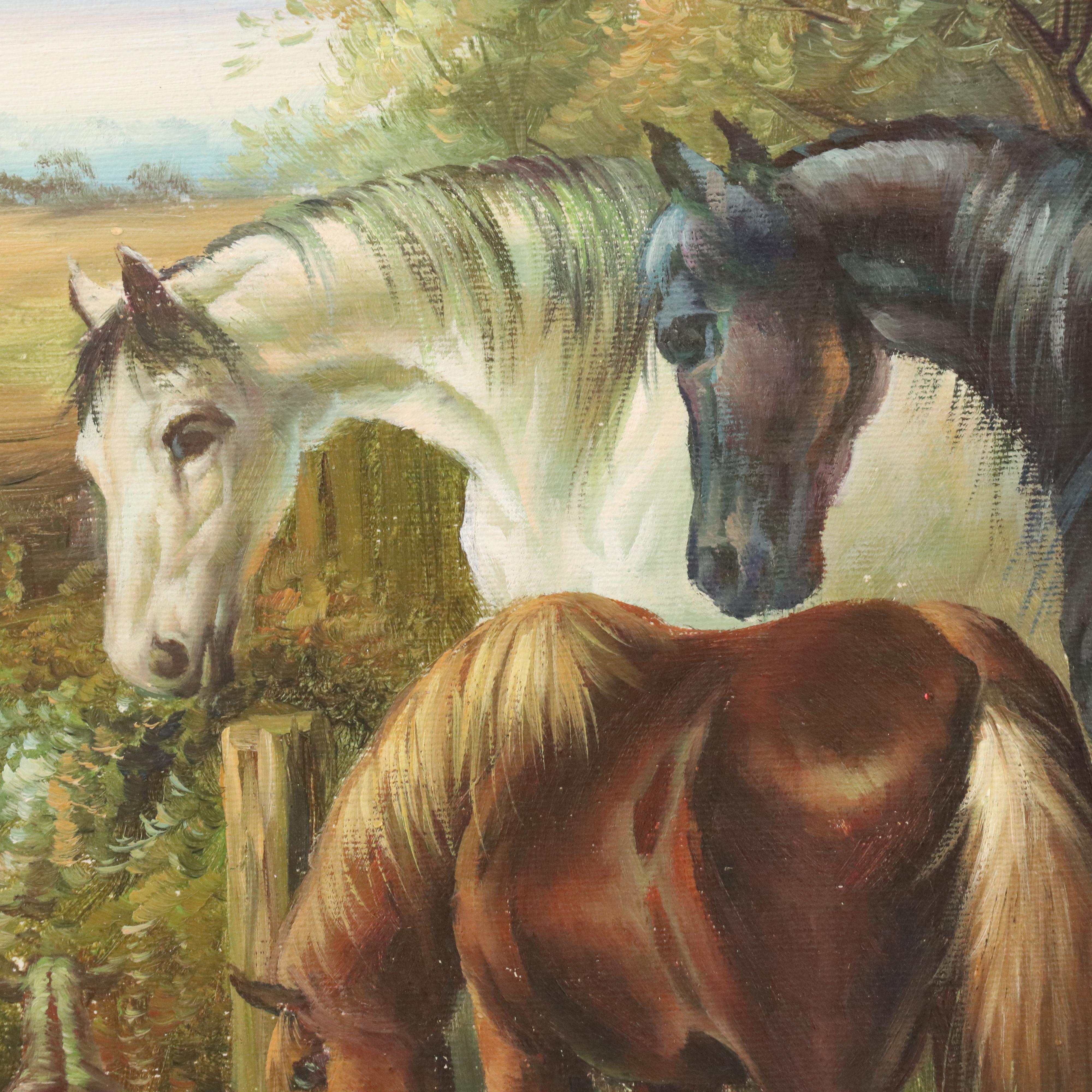 Farmyard Genre Oil Painting After John Frederick Herring Jr.