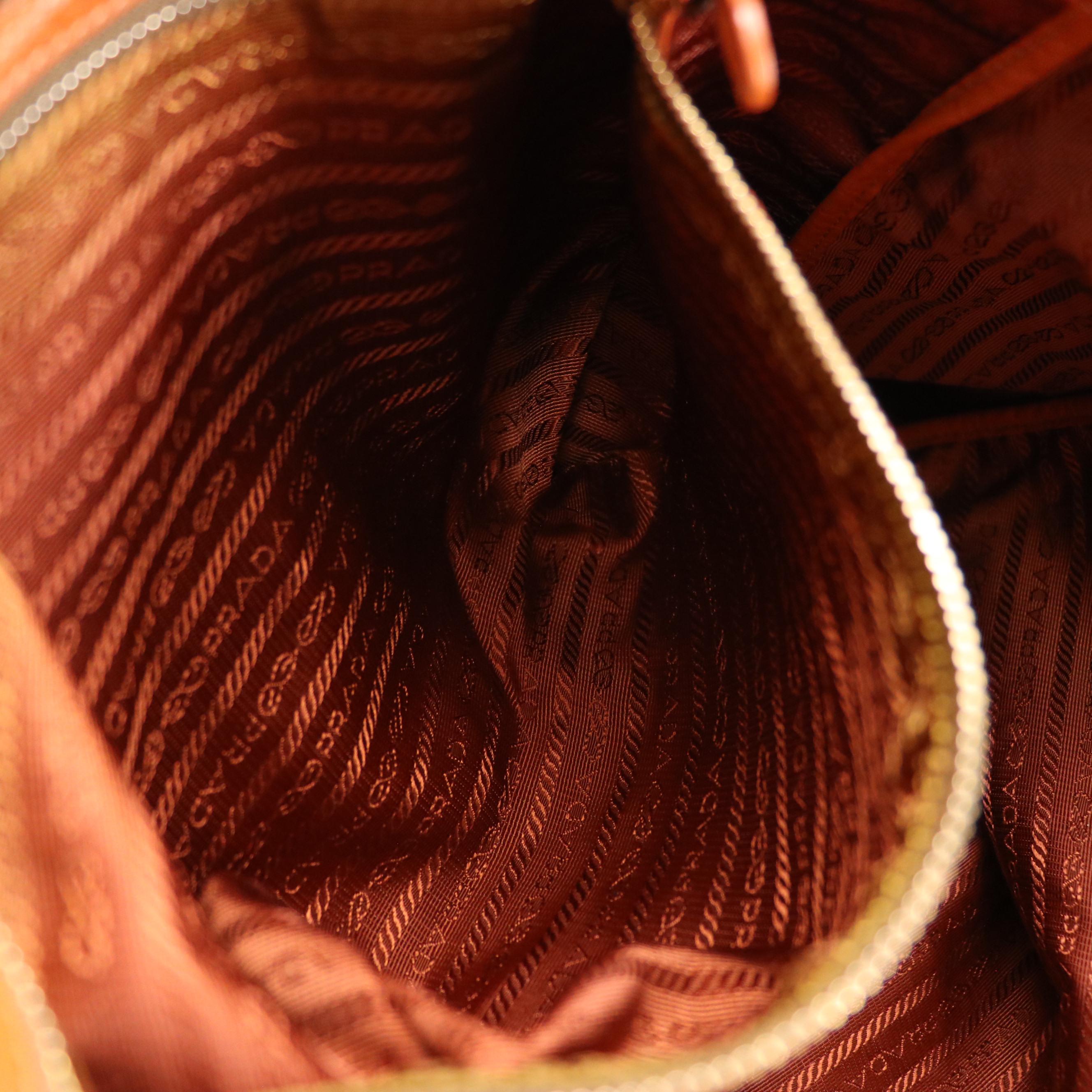 Prada Two-Way Bag in Burnt Orange Vitello Daino Leather