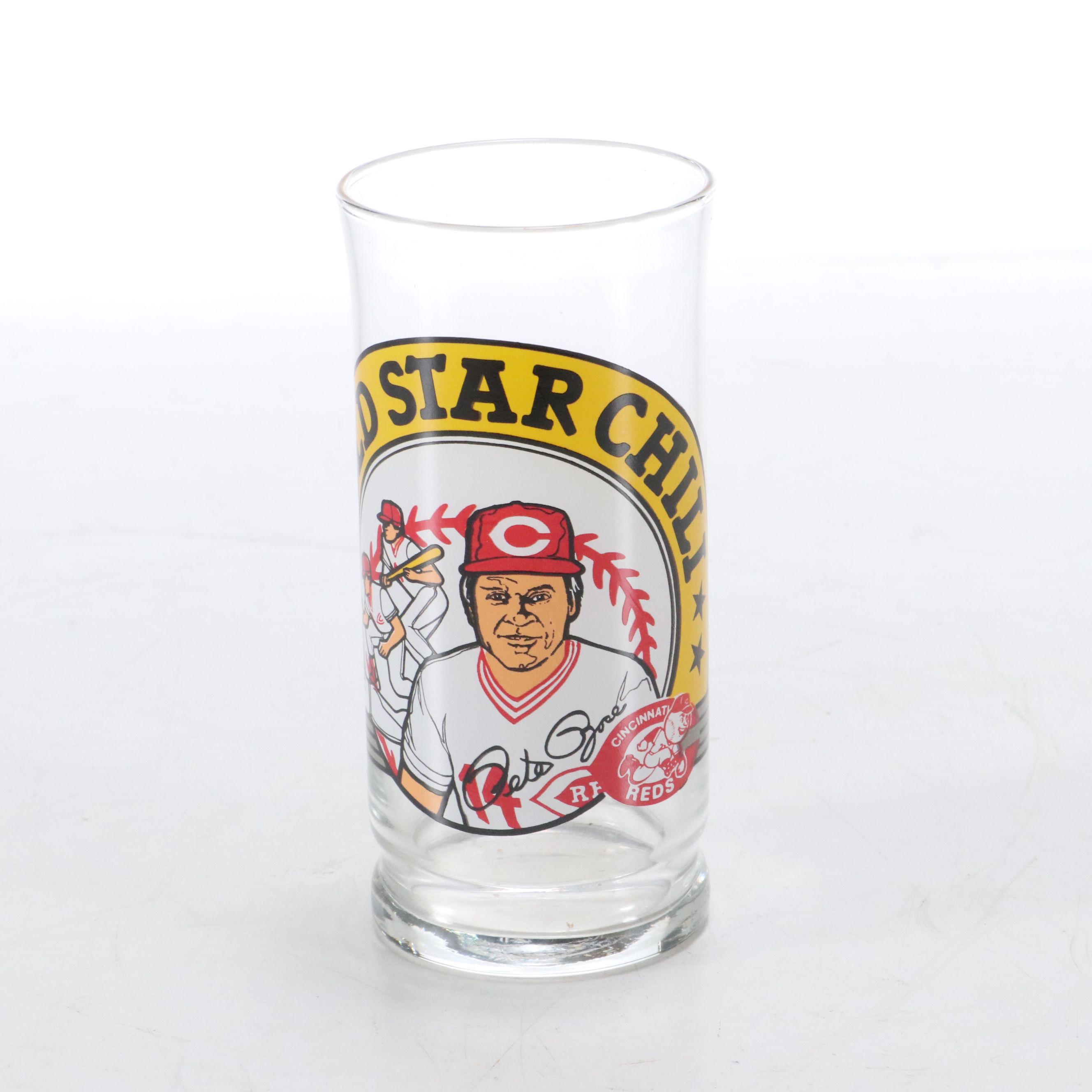 Libbey Glass Gold Star Chili Cincinnati Reds Pete Rose Commemorative Tumblers