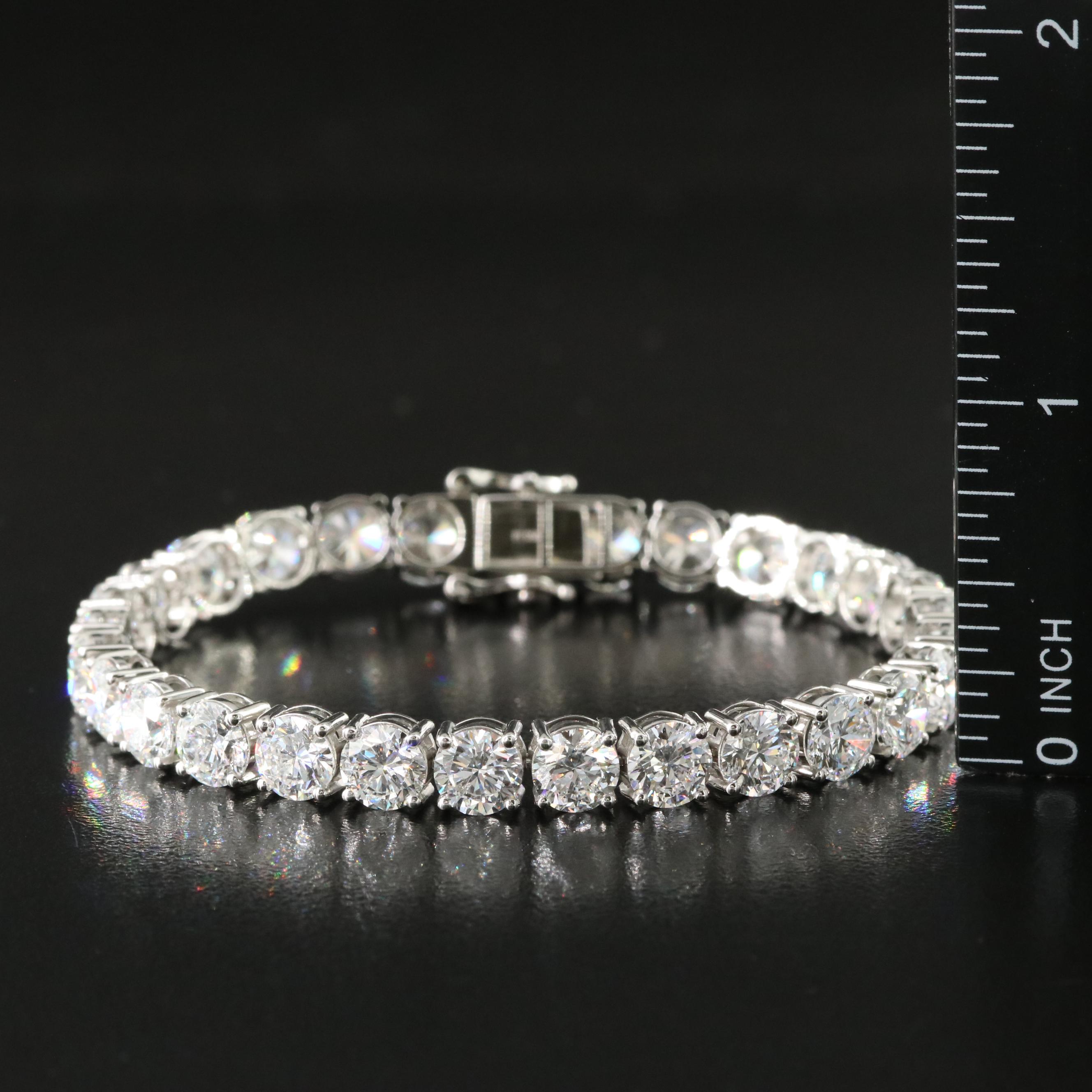 Platinum 22.87 CTW Lab Grown Diamond Line Bracelet