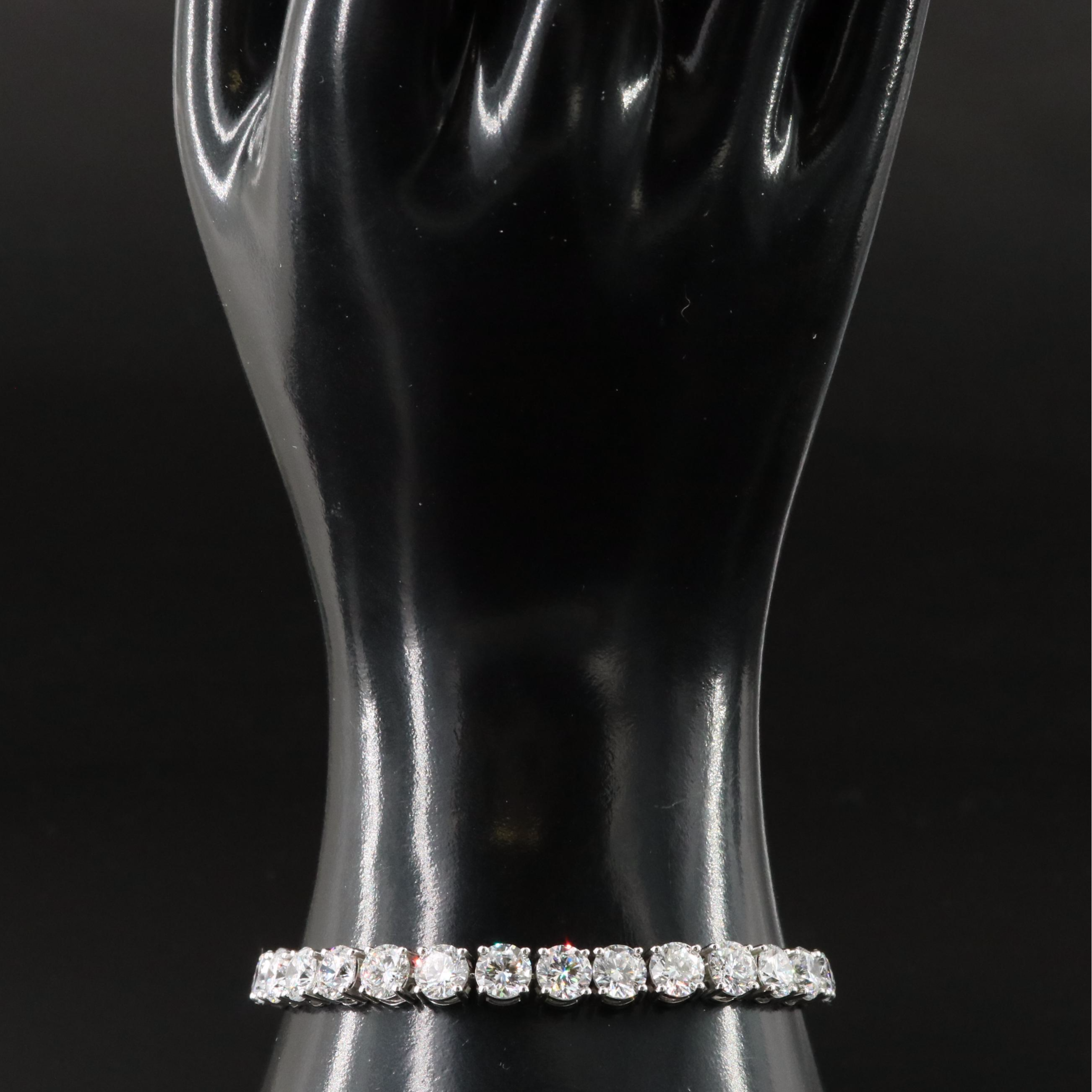 Platinum 22.87 CTW Lab Grown Diamond Line Bracelet