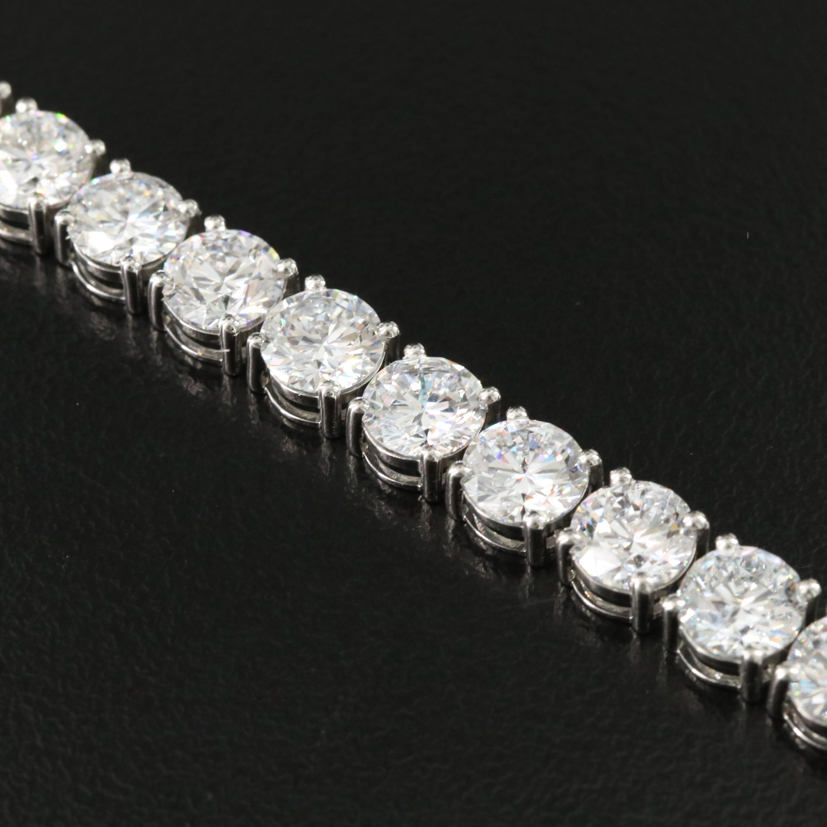 Platinum 22.87 CTW Lab Grown Diamond Line Bracelet