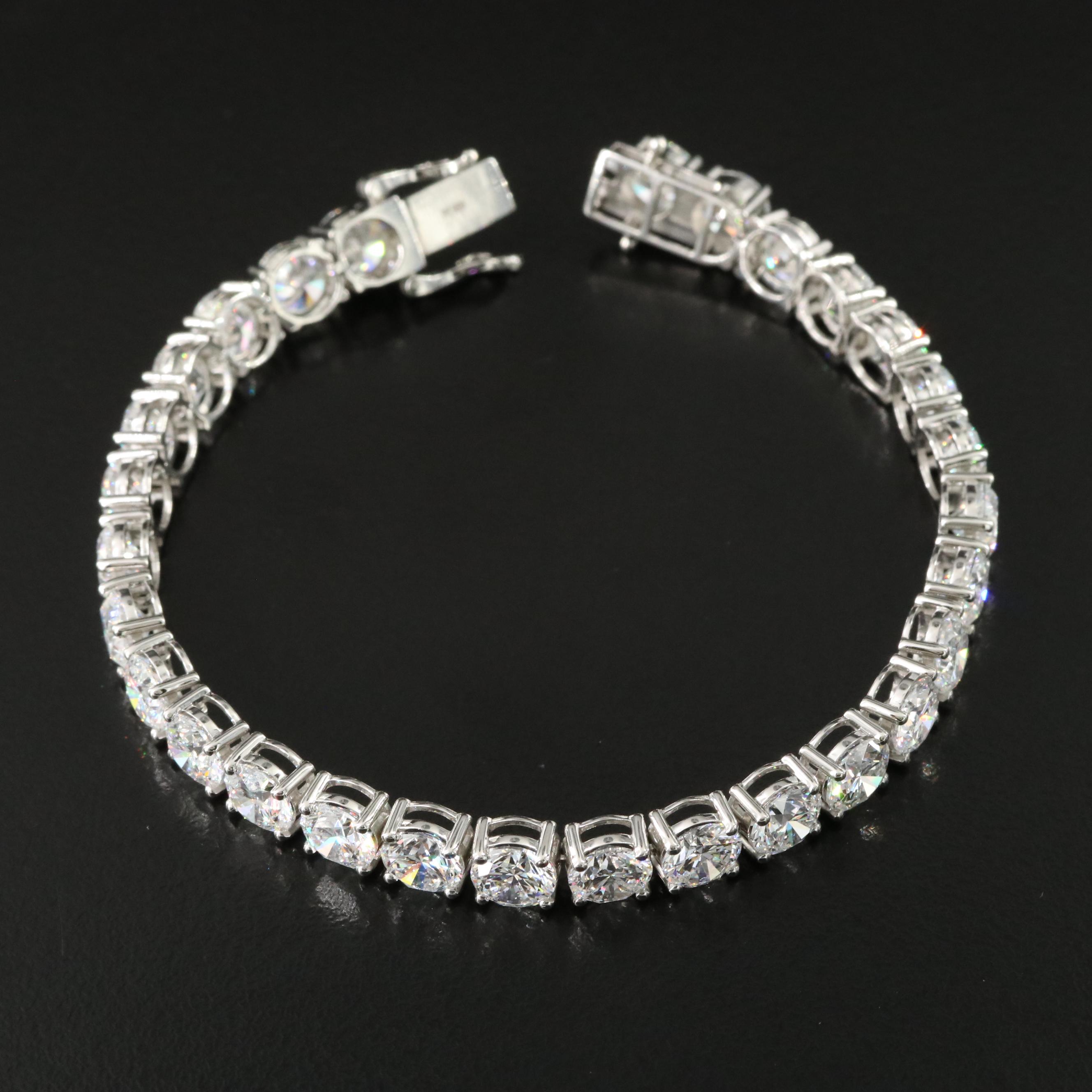 Platinum 22.87 CTW Lab Grown Diamond Line Bracelet