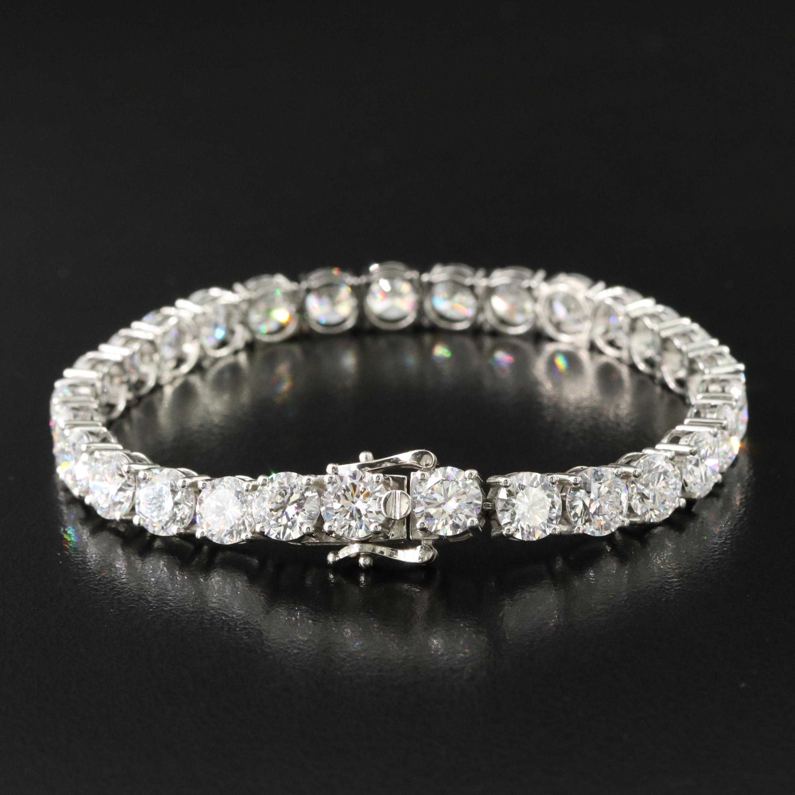 Platinum 22.87 CTW Lab Grown Diamond Line Bracelet