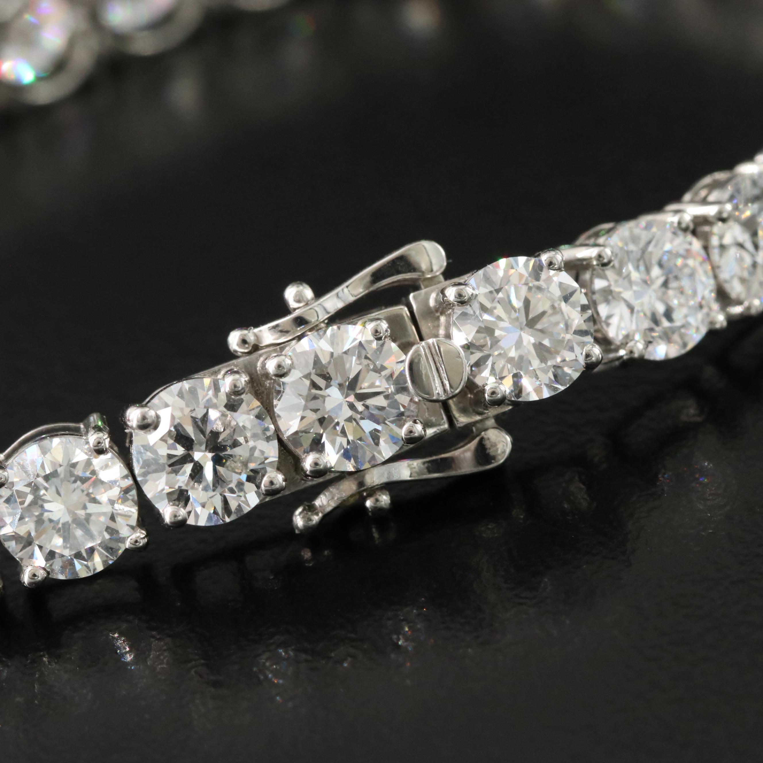 Platinum 22.87 CTW Lab Grown Diamond Line Bracelet