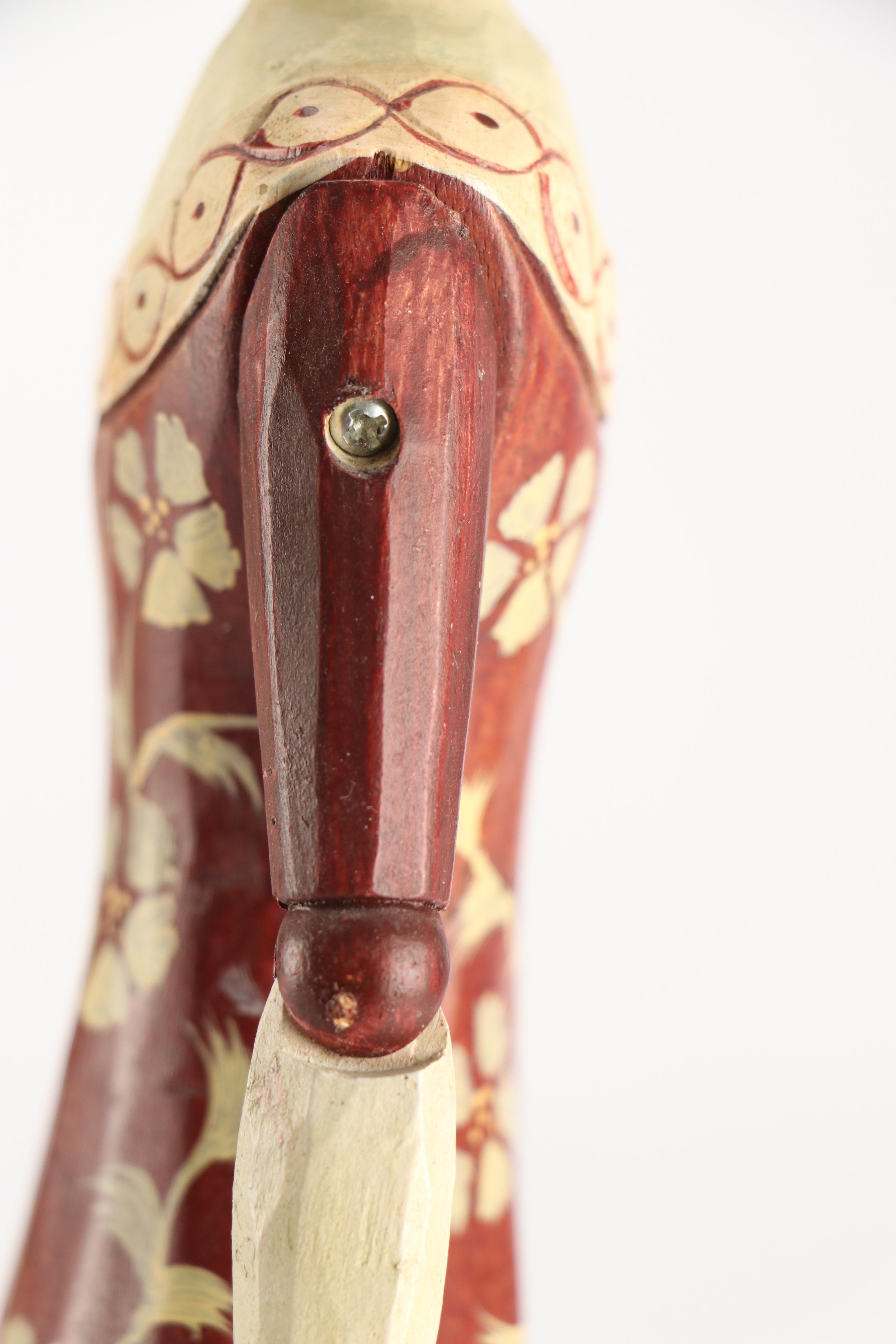 Folk Art Hand-Carved Articulated Wooden Dolls