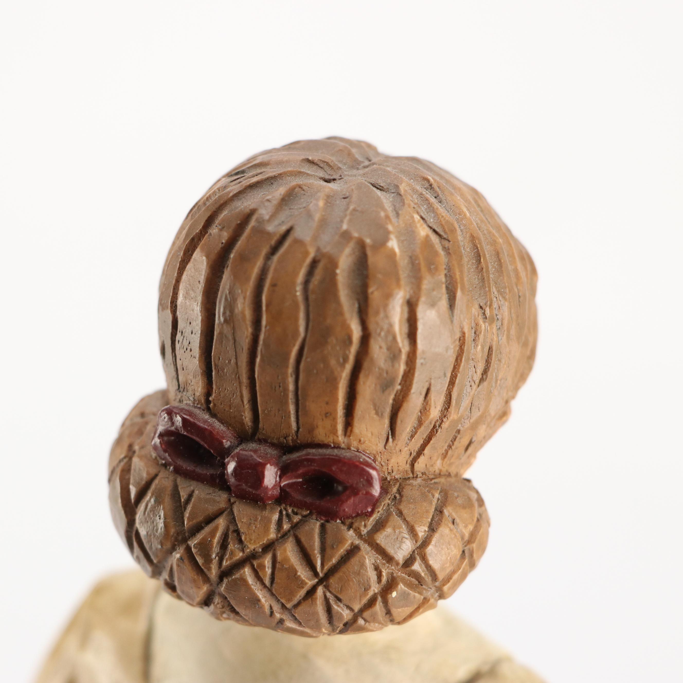 Folk Art Hand-Carved Articulated Wooden Dolls