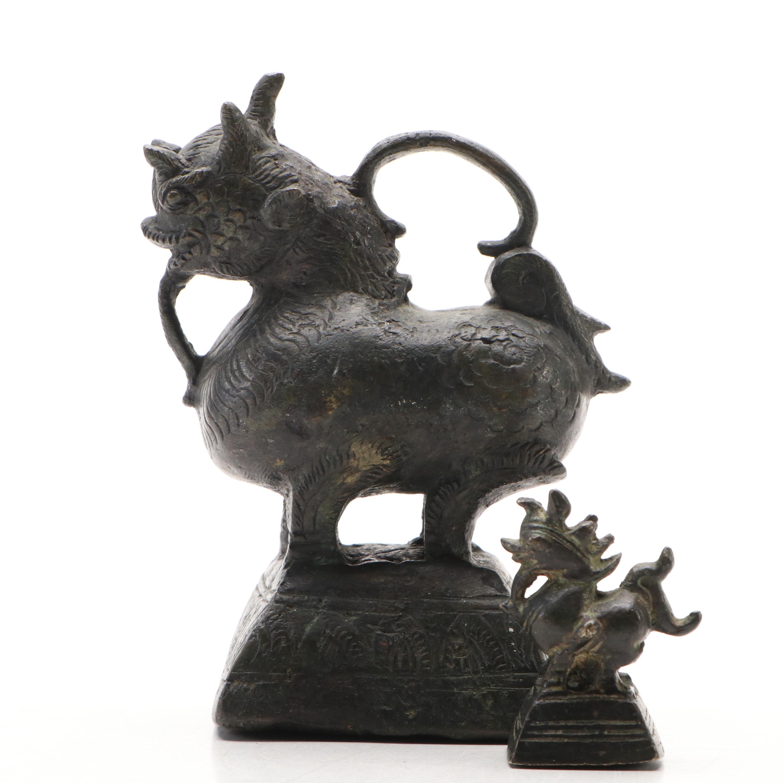 Southeast Asian Bronzed Metal Opium Weights