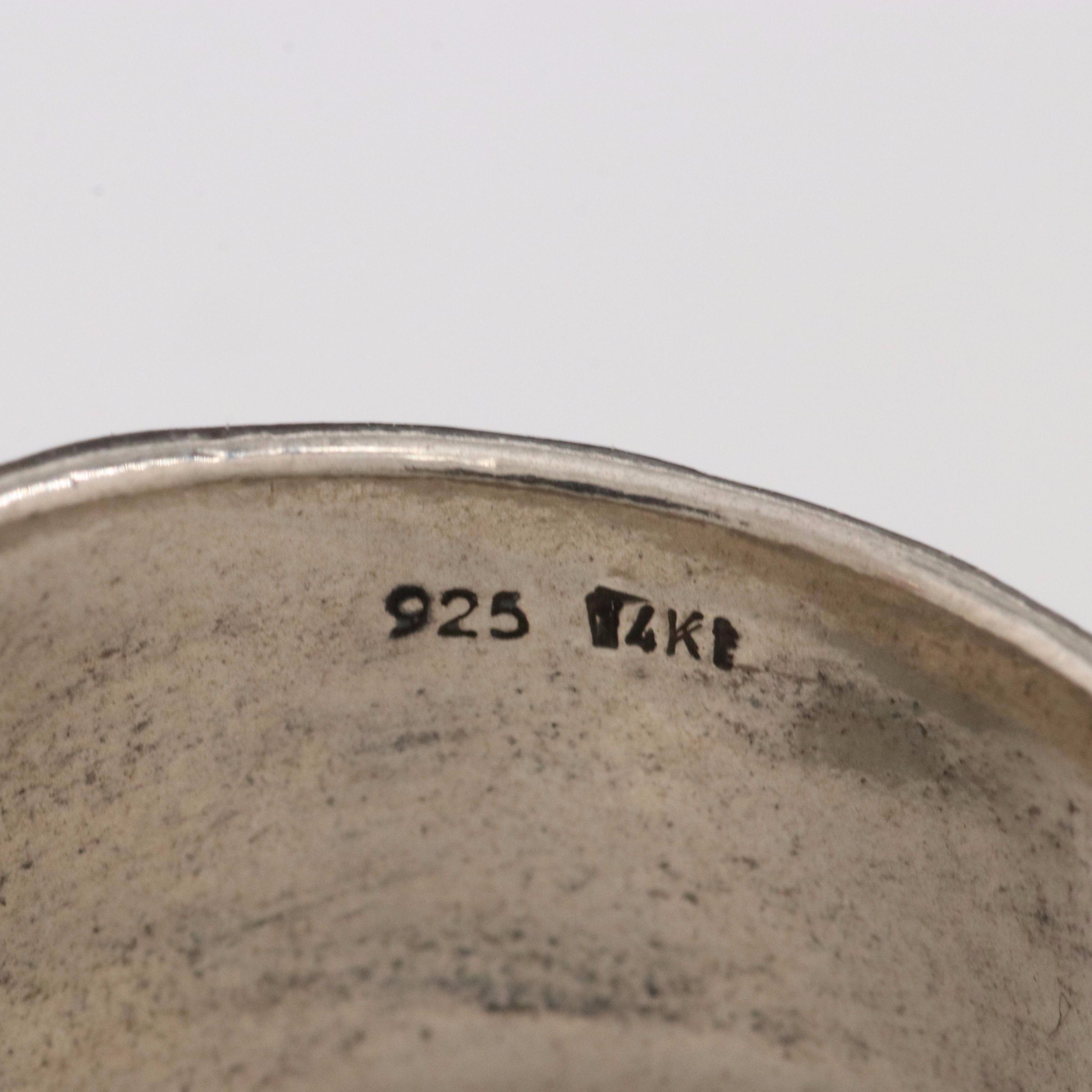 Sterling Labradorite Ring with 14K Bezel