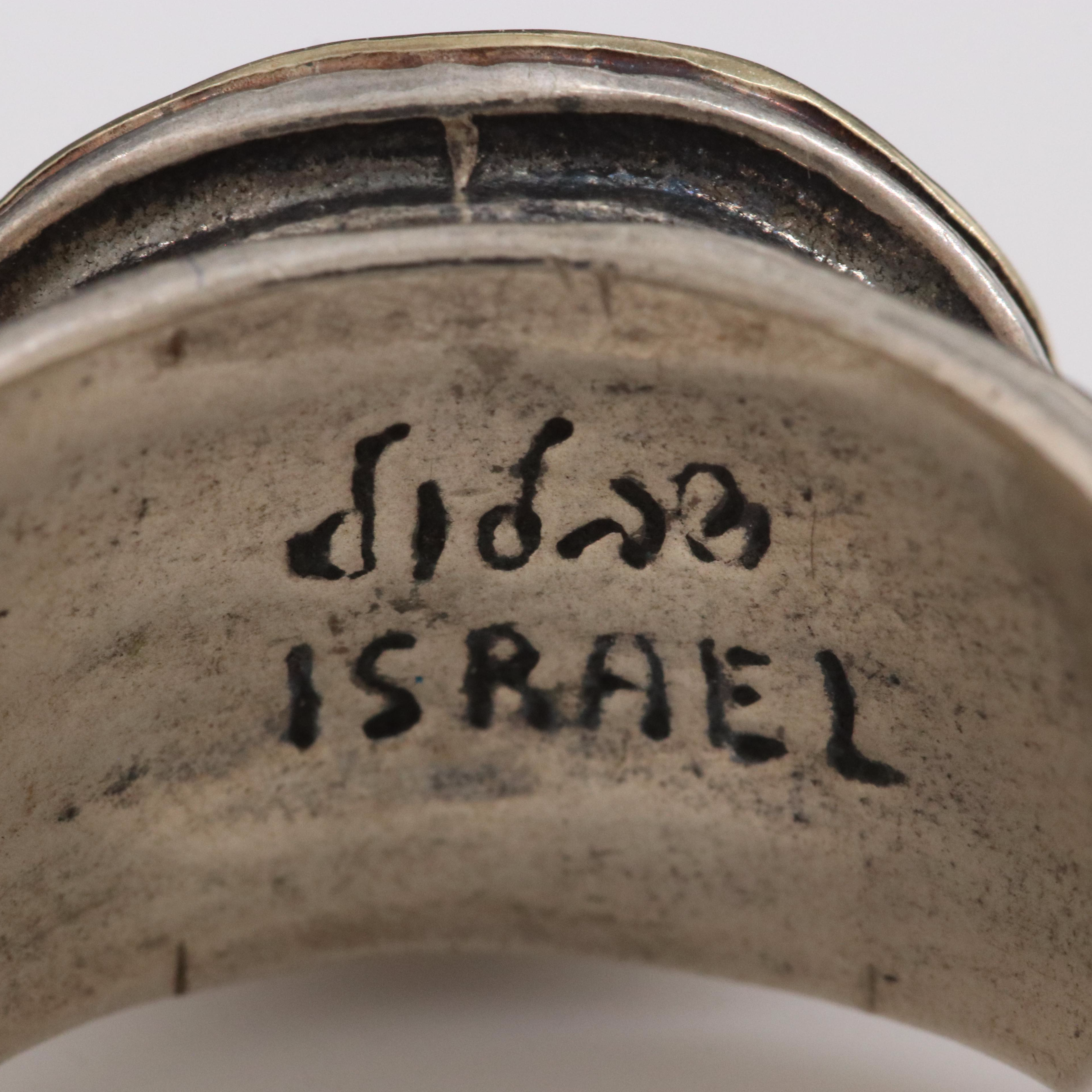 Sterling Labradorite Ring with 14K Bezel