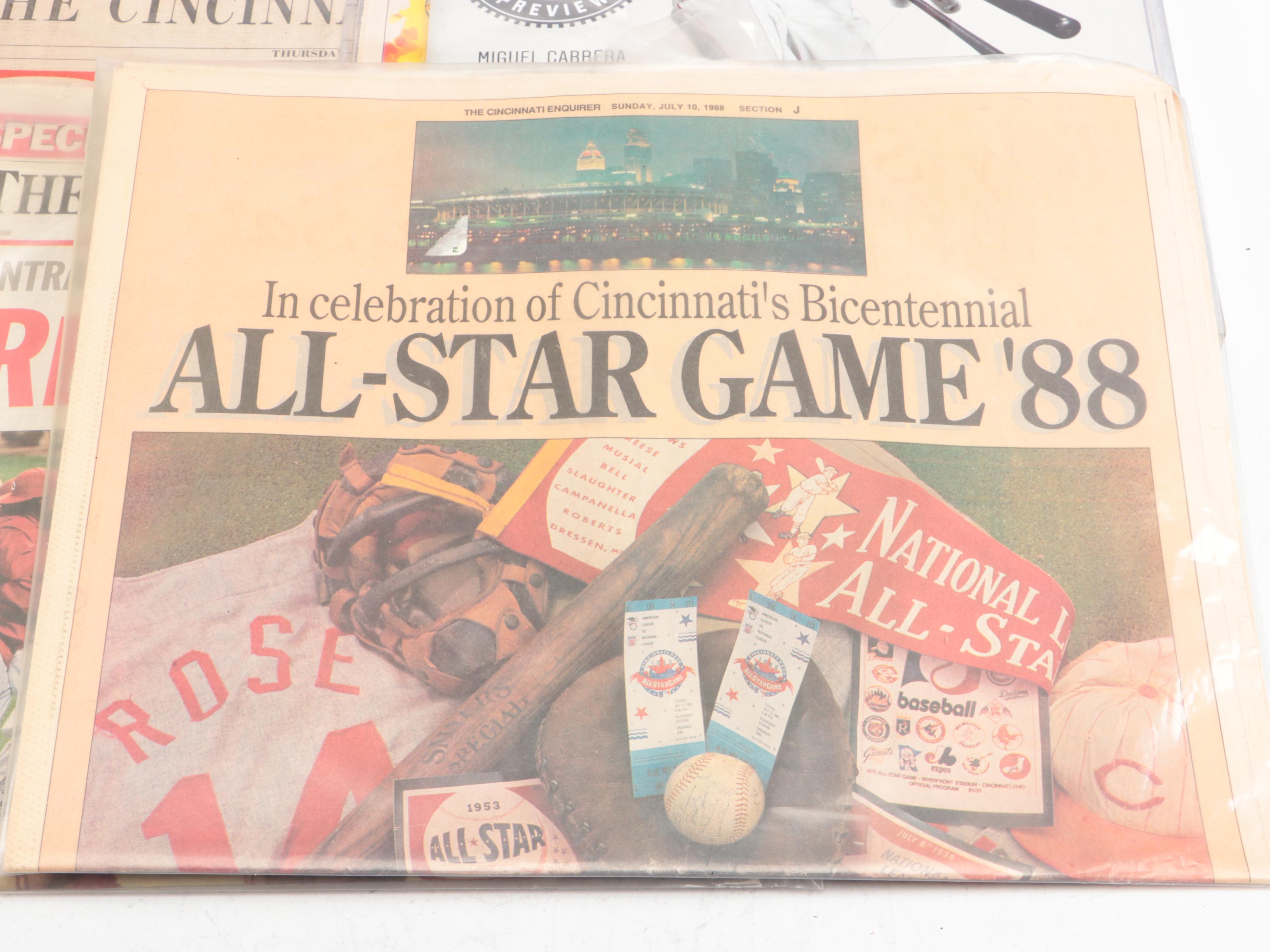 Cincinnati Reds Pennants, Steins, Newspapers, Crosley Field Print, and More