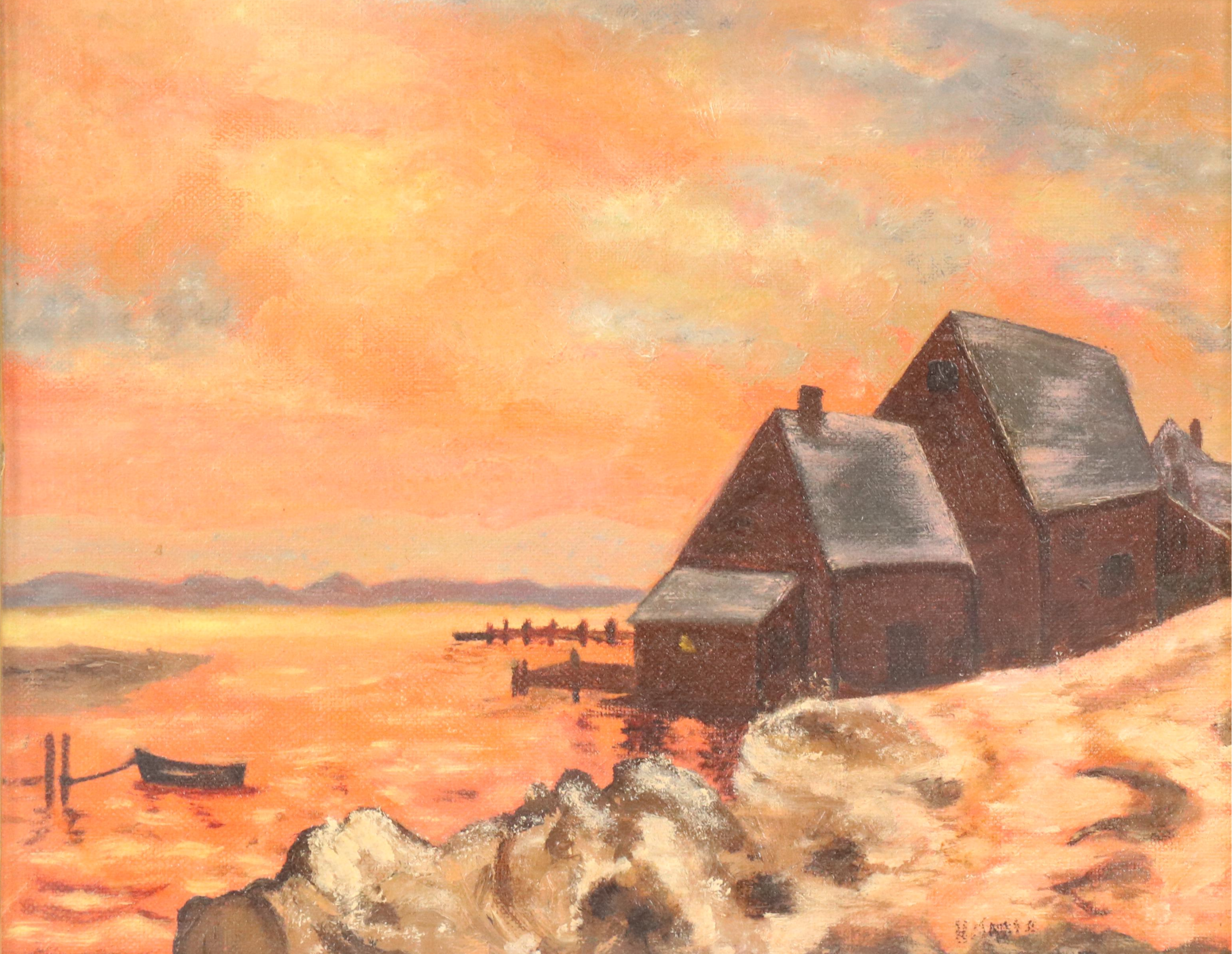 Coastal Residential Landscape Oil Painting