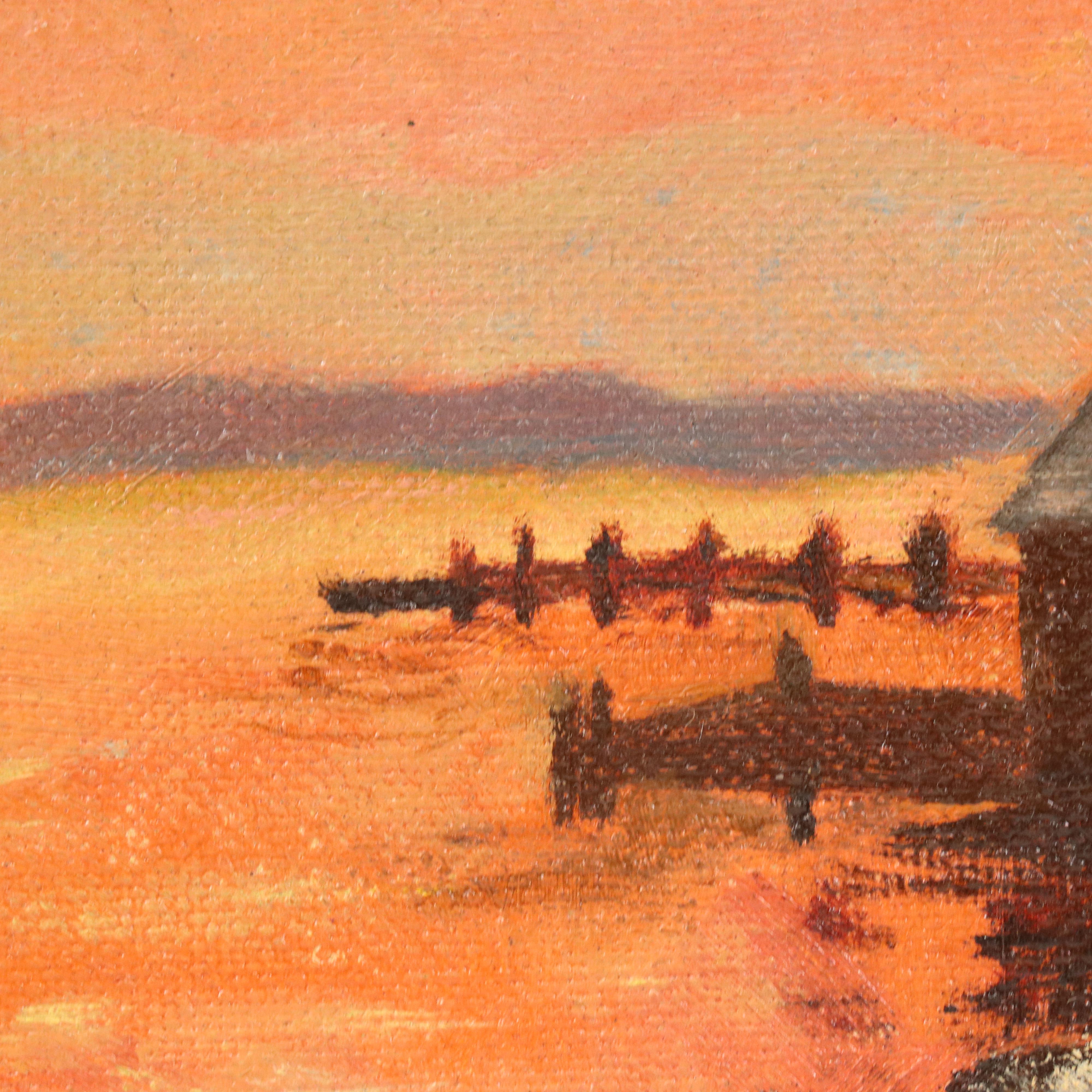 Coastal Residential Landscape Oil Painting