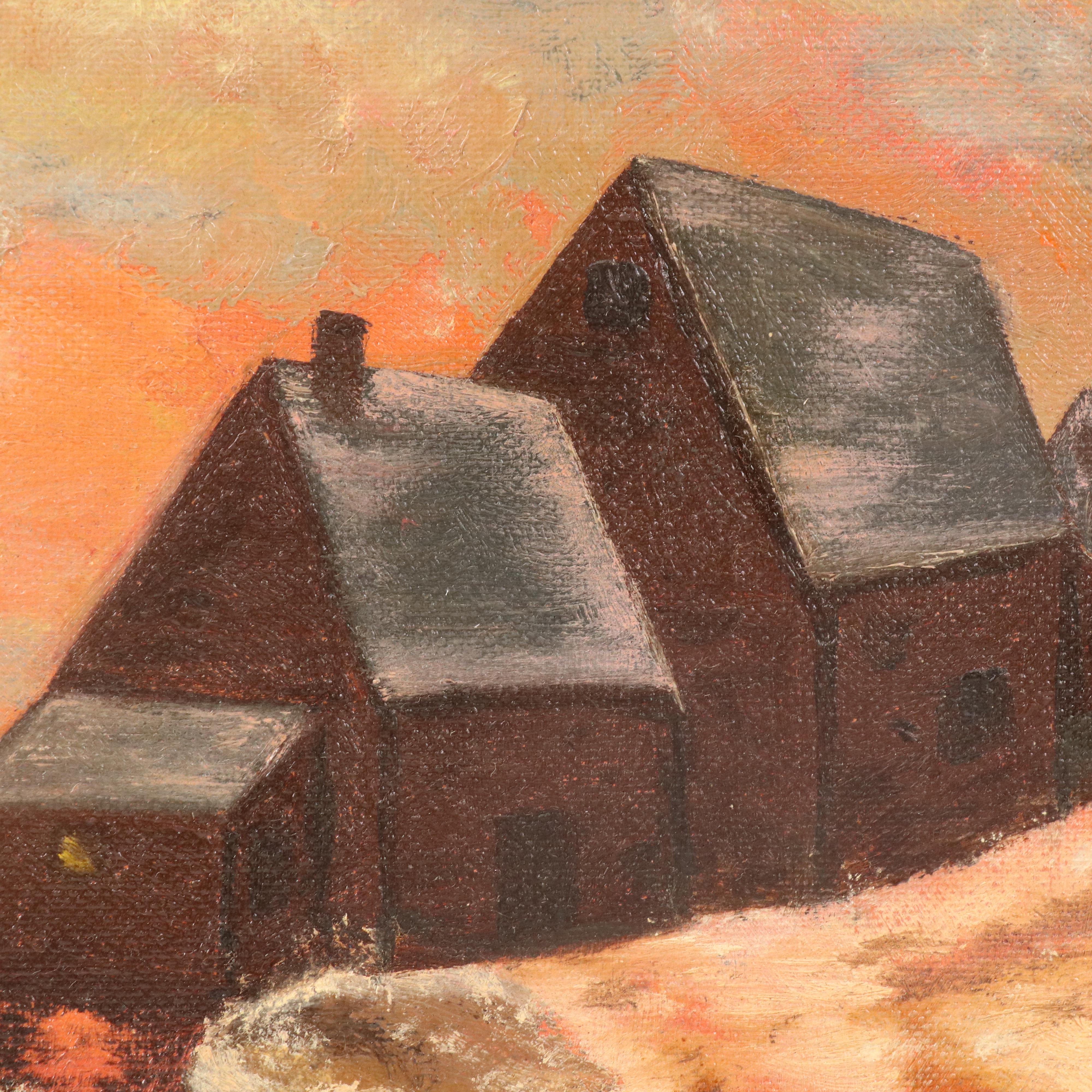 Coastal Residential Landscape Oil Painting