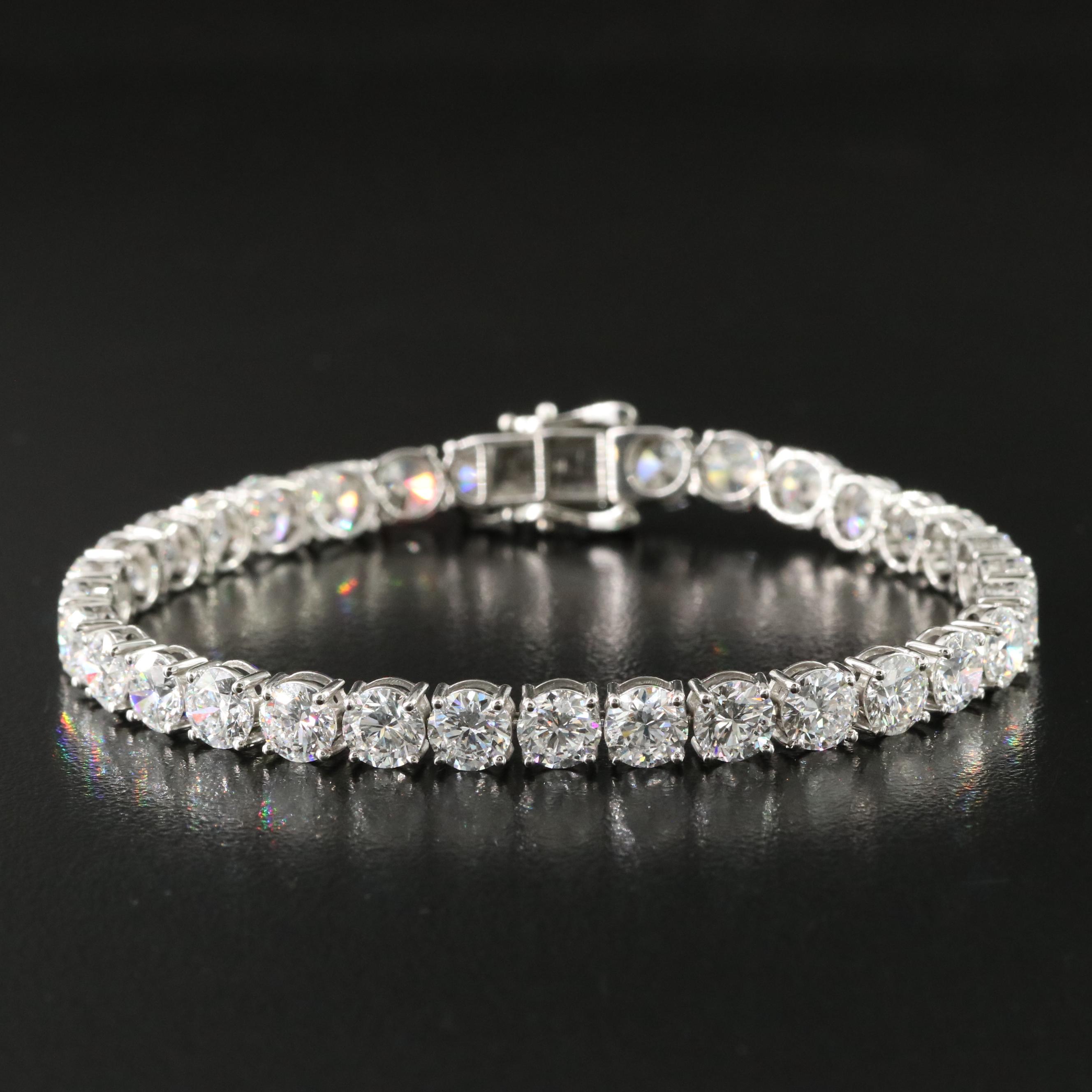 Platinum 17.89 CTW Lab Grown Diamond Line Bracelet