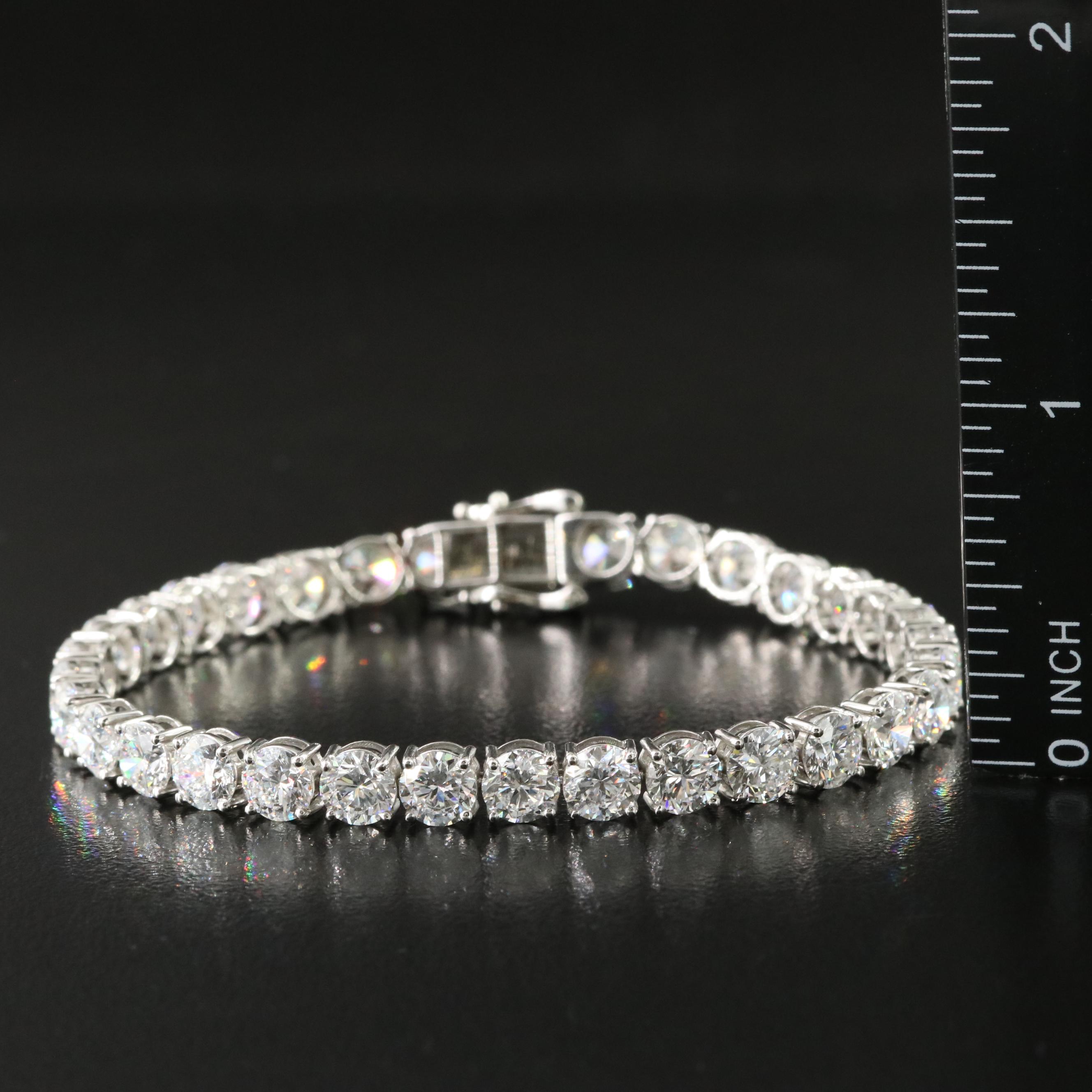 Platinum 17.89 CTW Lab Grown Diamond Line Bracelet