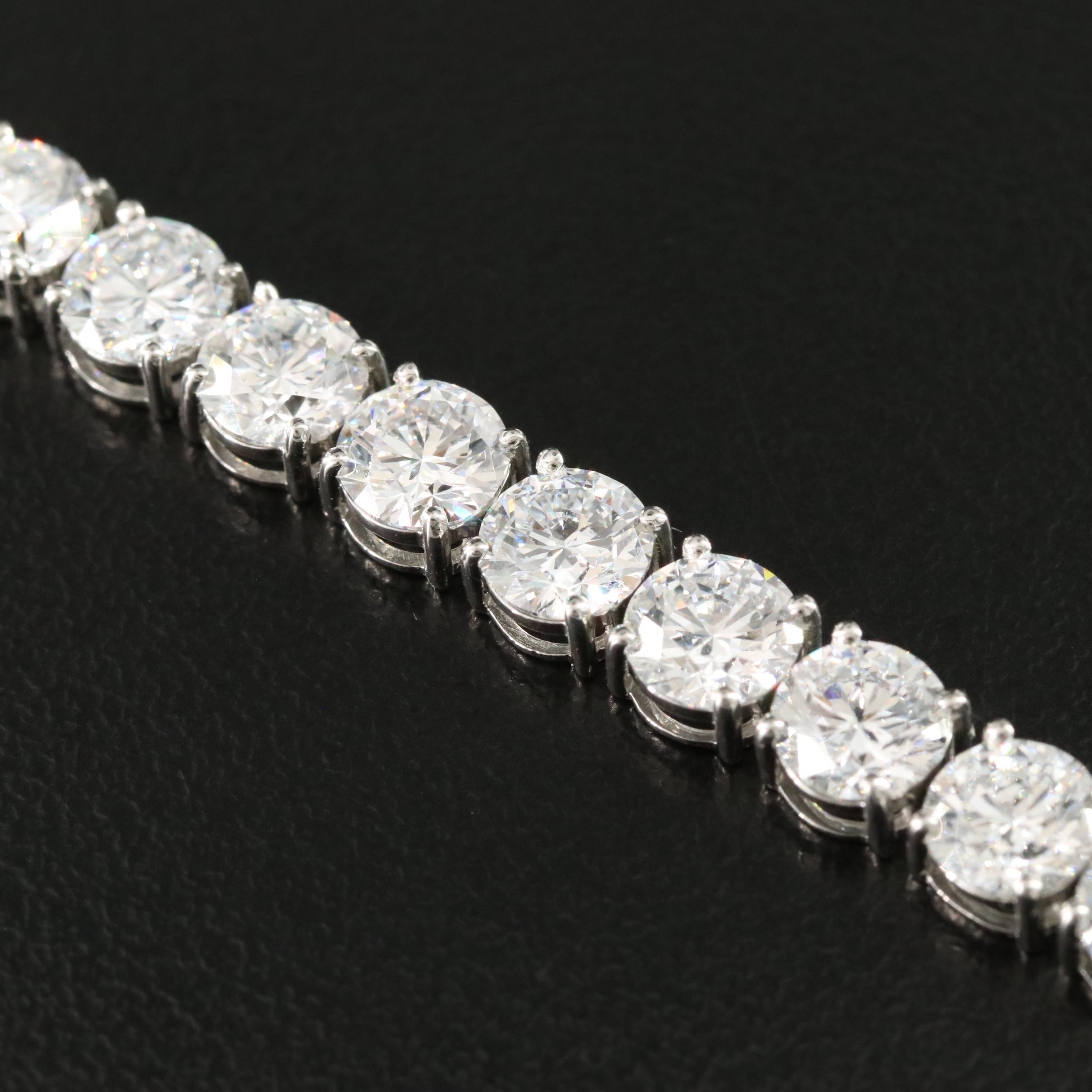Platinum 17.89 CTW Lab Grown Diamond Line Bracelet