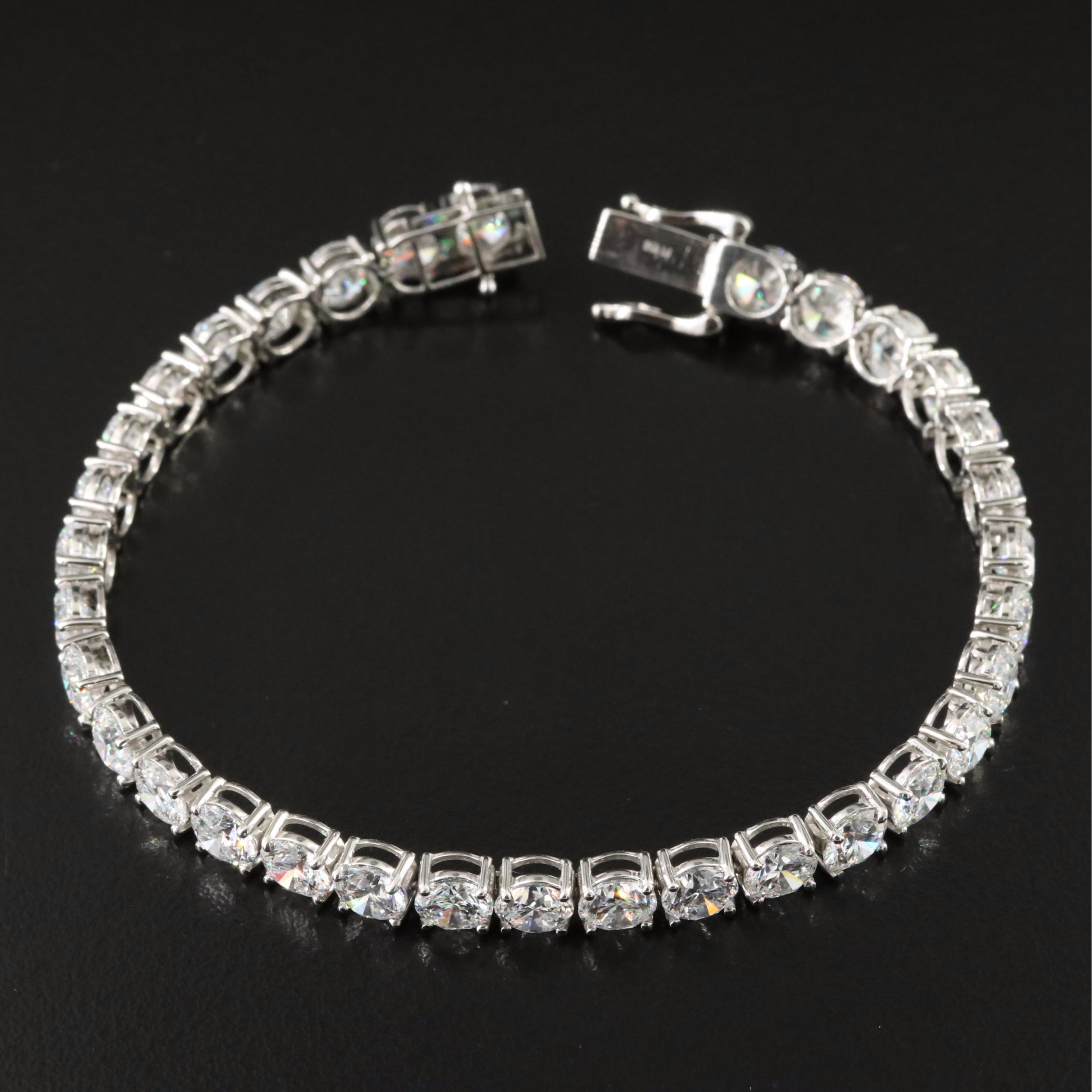 Platinum 17.89 CTW Lab Grown Diamond Line Bracelet