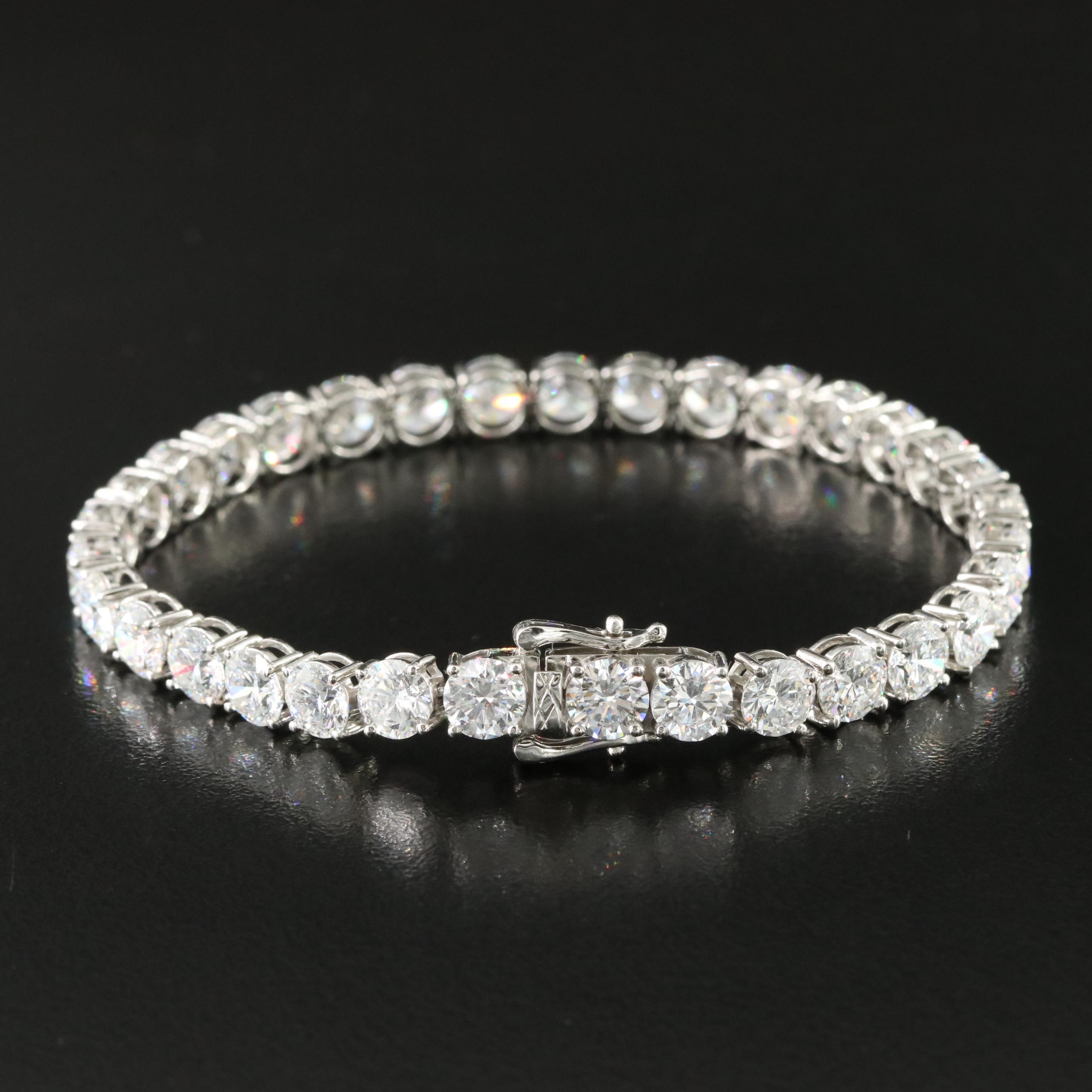 Platinum 17.89 CTW Lab Grown Diamond Line Bracelet