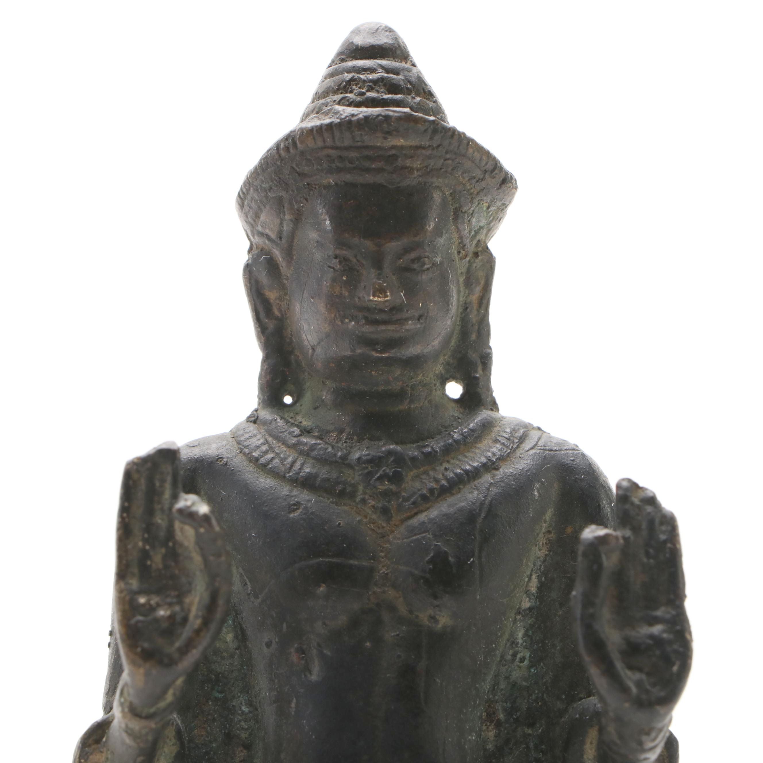 Southeast Asian Bronze Standing Buddha Statue