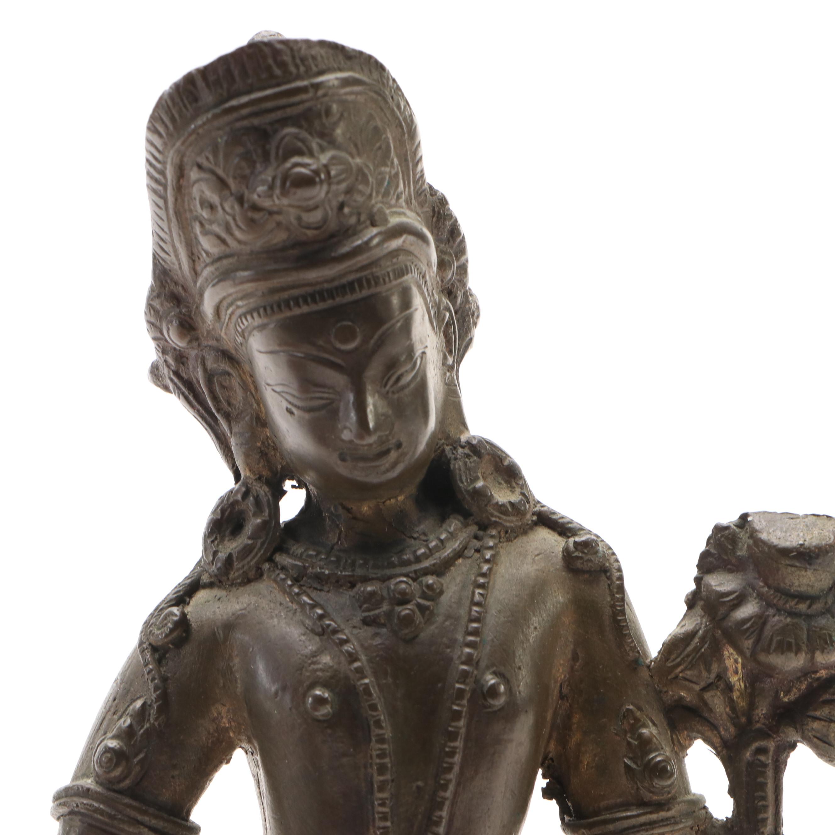 Tibetan Tara Bronzed Metal Statue