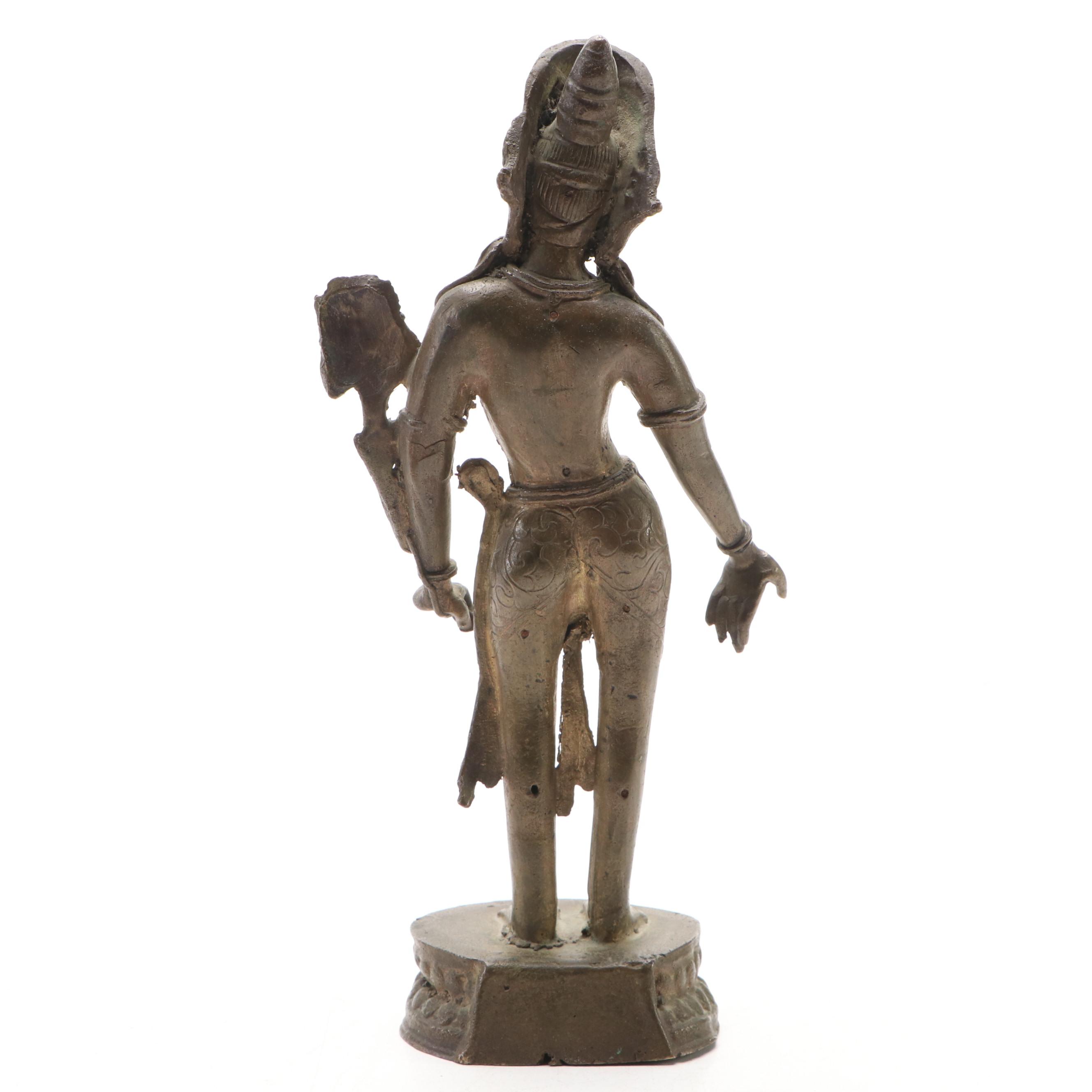 Tibetan Tara Bronzed Metal Statue
