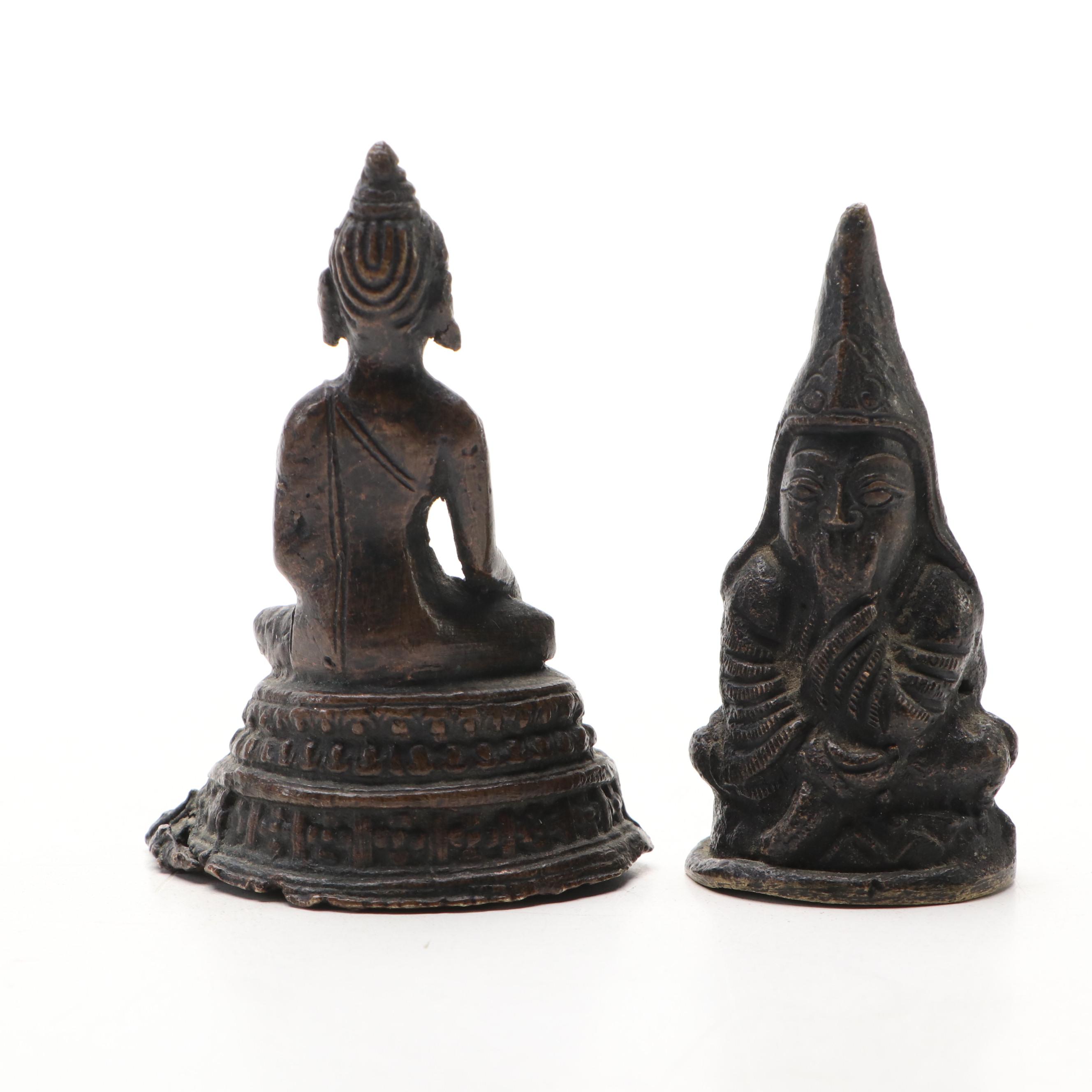 Tibetan Lama and Southeast Asian Style Buddha Bronze Statues