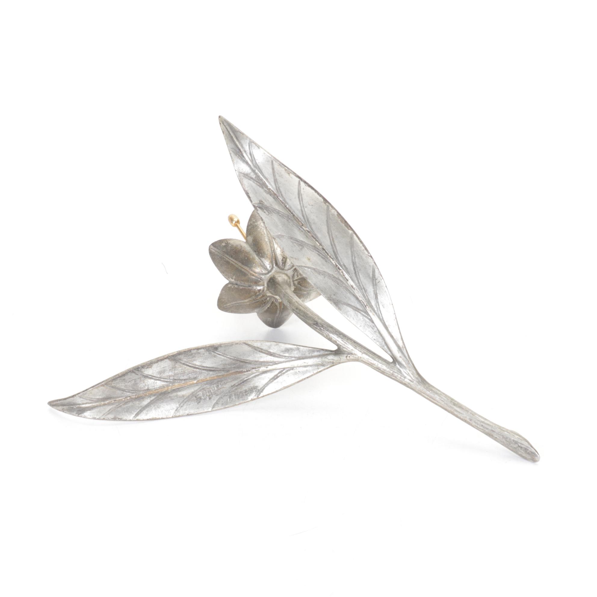 S. Agudo Mid-Century Metal Flowers With Removable Petal Individual Ashtrays