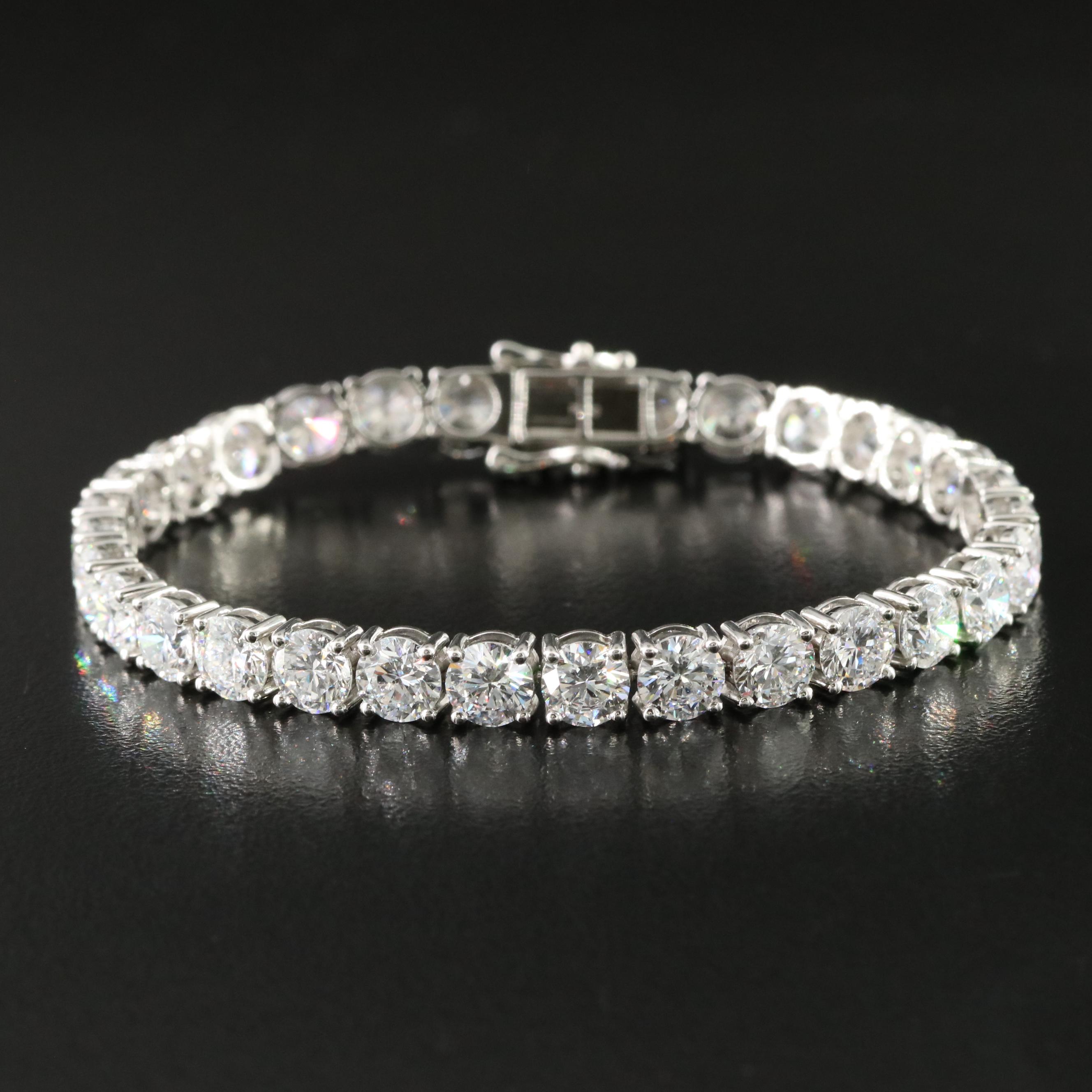 Platinum 18.23 CTW Lab Grown Diamond Line Bracelet