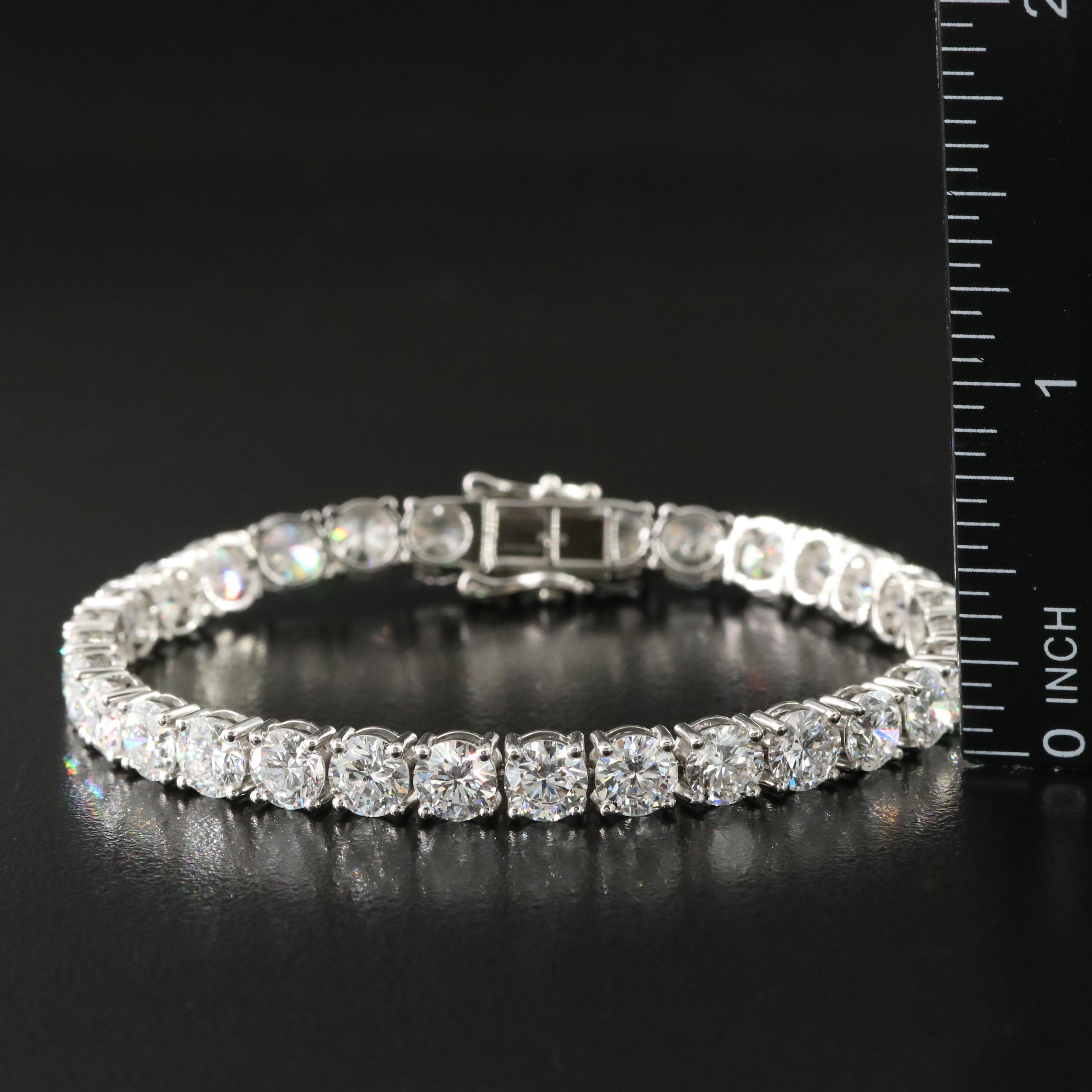 Platinum 18.23 CTW Lab Grown Diamond Line Bracelet